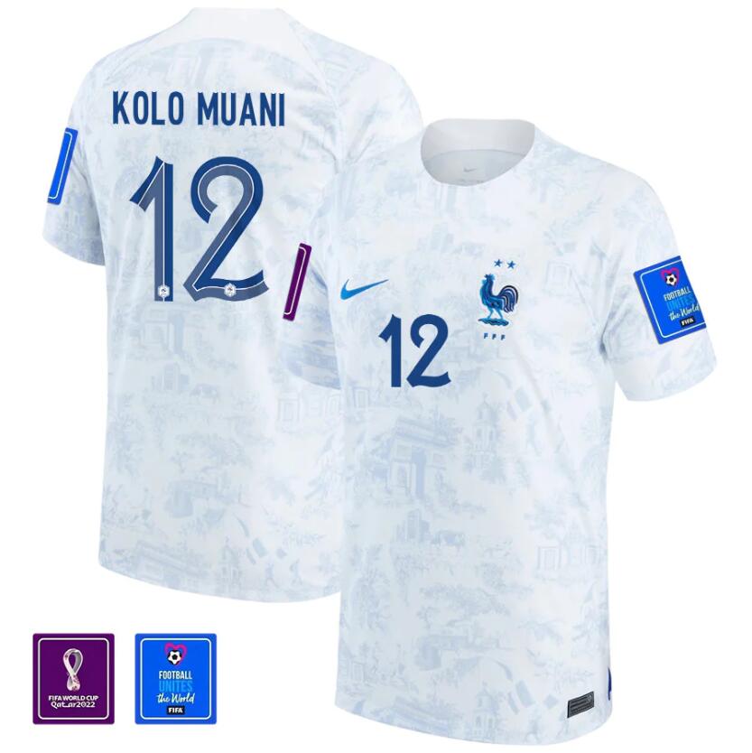 France Kolo Muani Away Jersey 2022 World Cup Kit