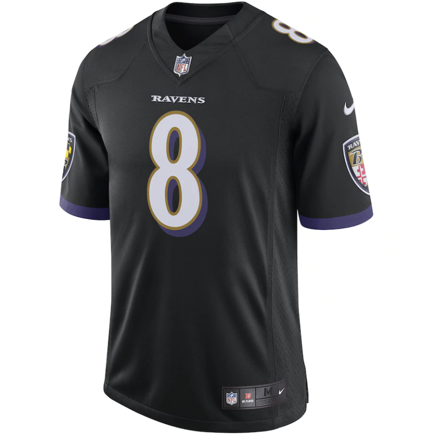 Men's Baltimore Ravens Lamar Jackson Black Speed Machine Limited Jersey