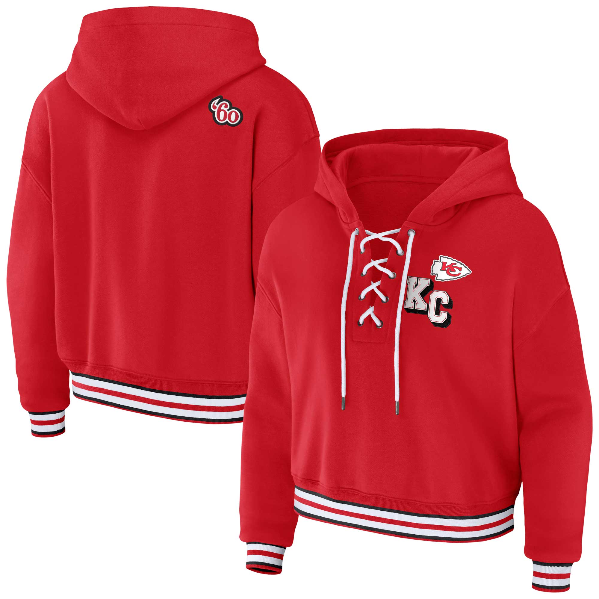 Kansas City Chiefs WEAR by Erin Andrews Women's Lace-Up Pullover Hoodie - Red