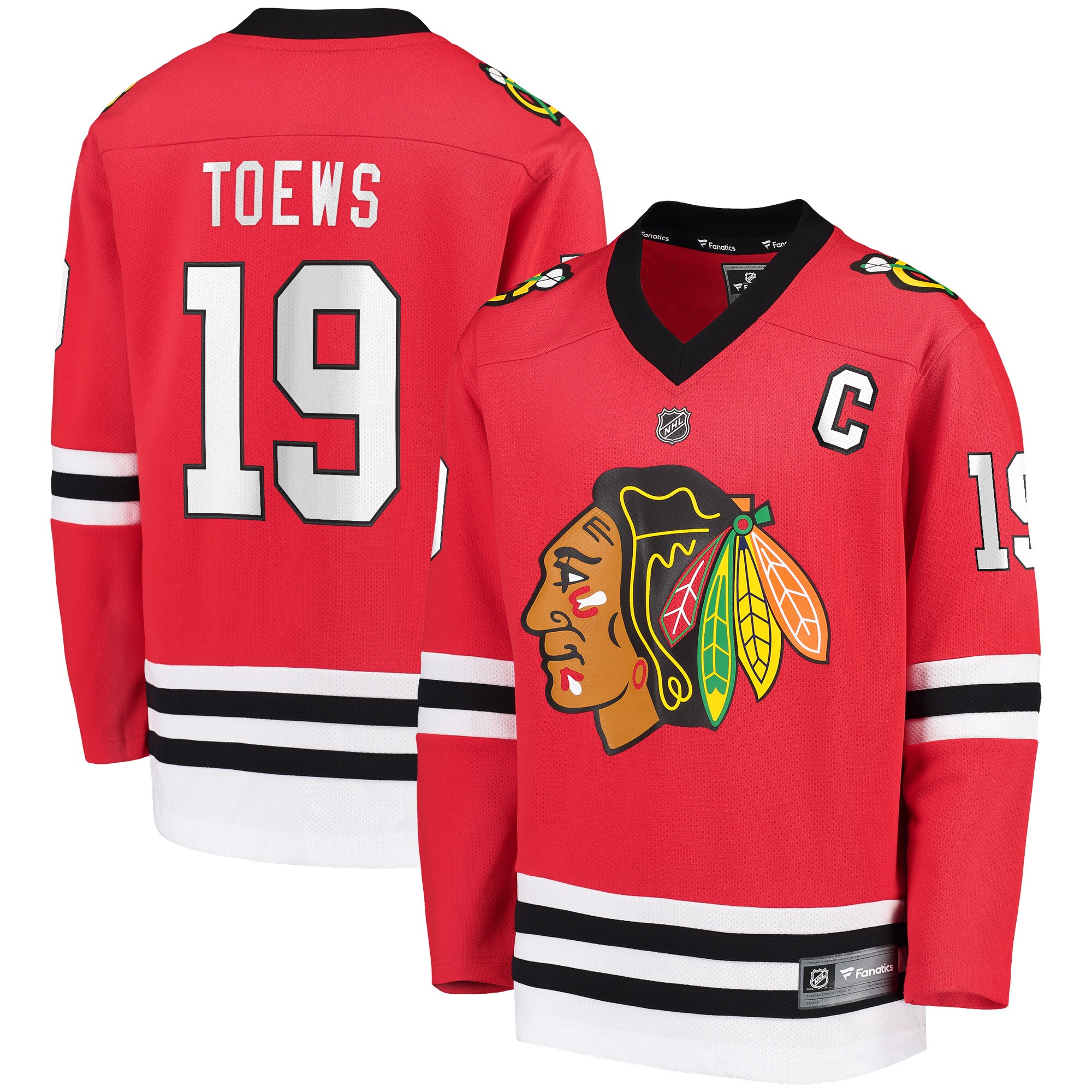 Jonathan Toews Chicago Blackhawks Fanatics Branded Youth Replica Player Jersey - Red