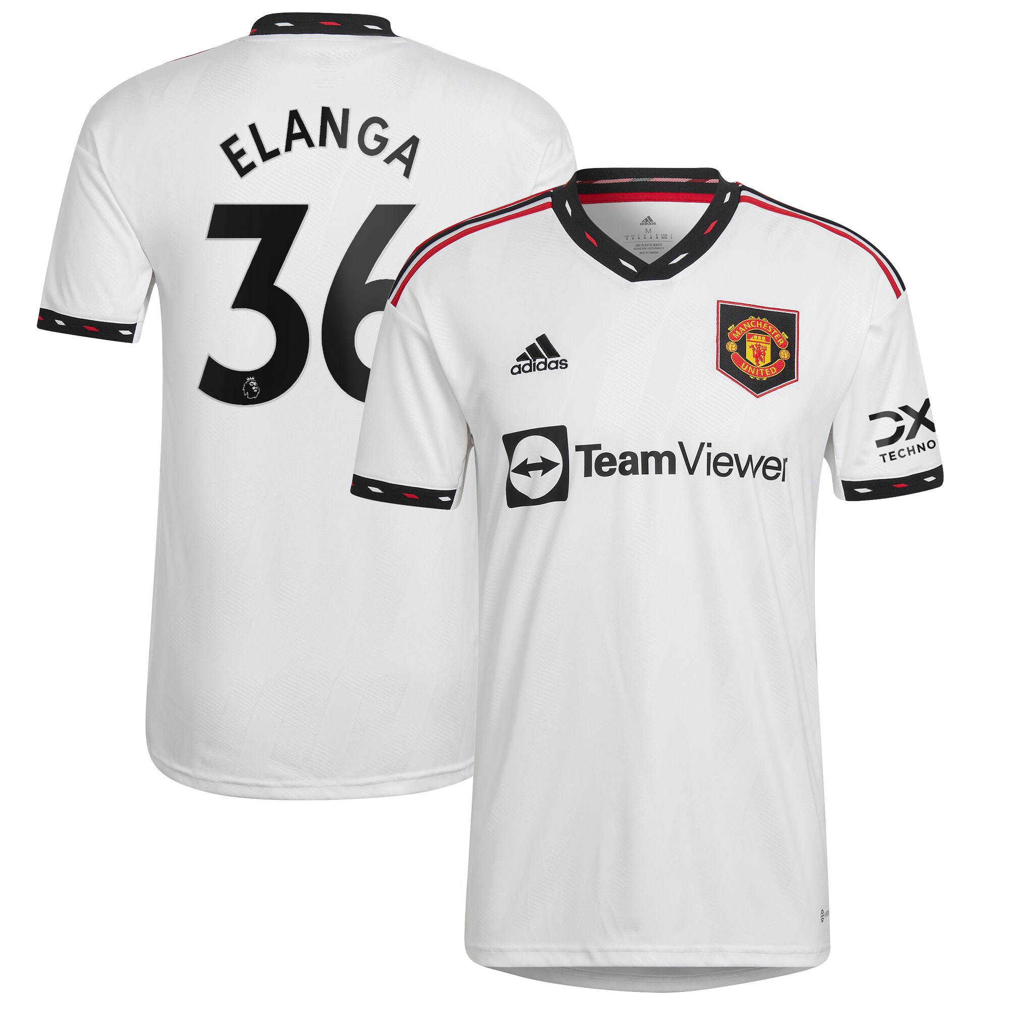 Anthony Elanga Manchester United adidas 2022/23 Away Replica Player Jersey - White