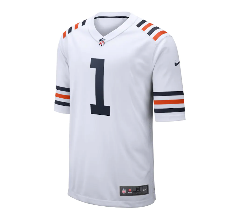 Justin Fields Chicago Bears Youth White Alternate Classic Game Jersey