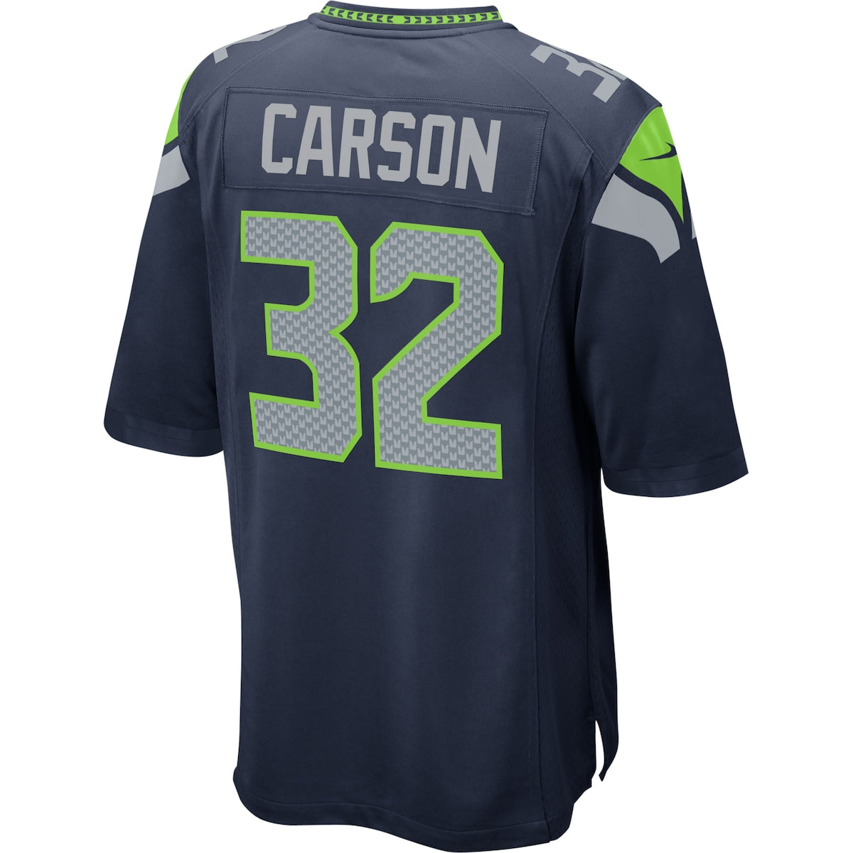 Men's Chris Carson Nike Seahawks Throwback Game Jersey - Navy