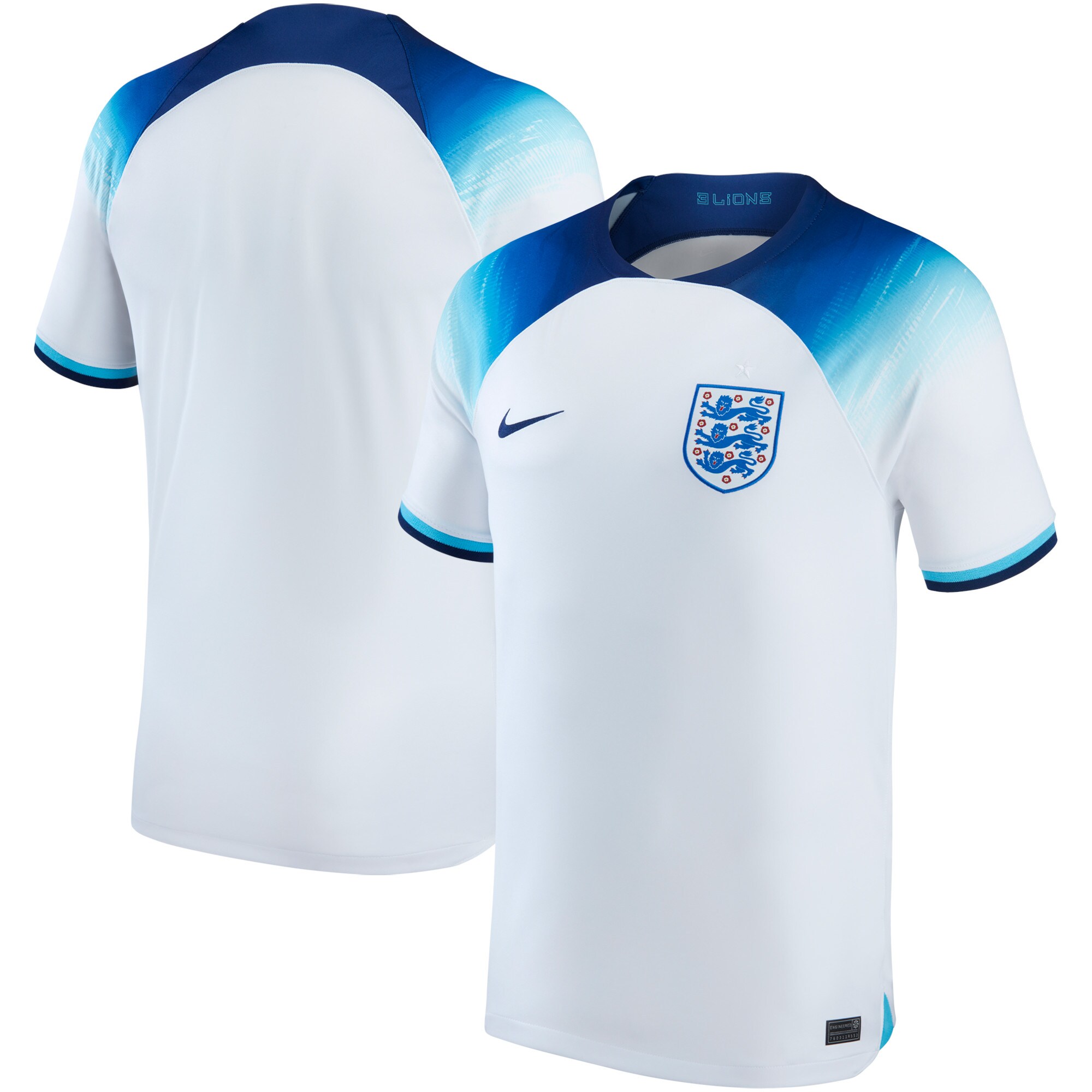 England National Team Nike Women's 2022/23 Home Breathe Stadium Replica Blank Jersey - White