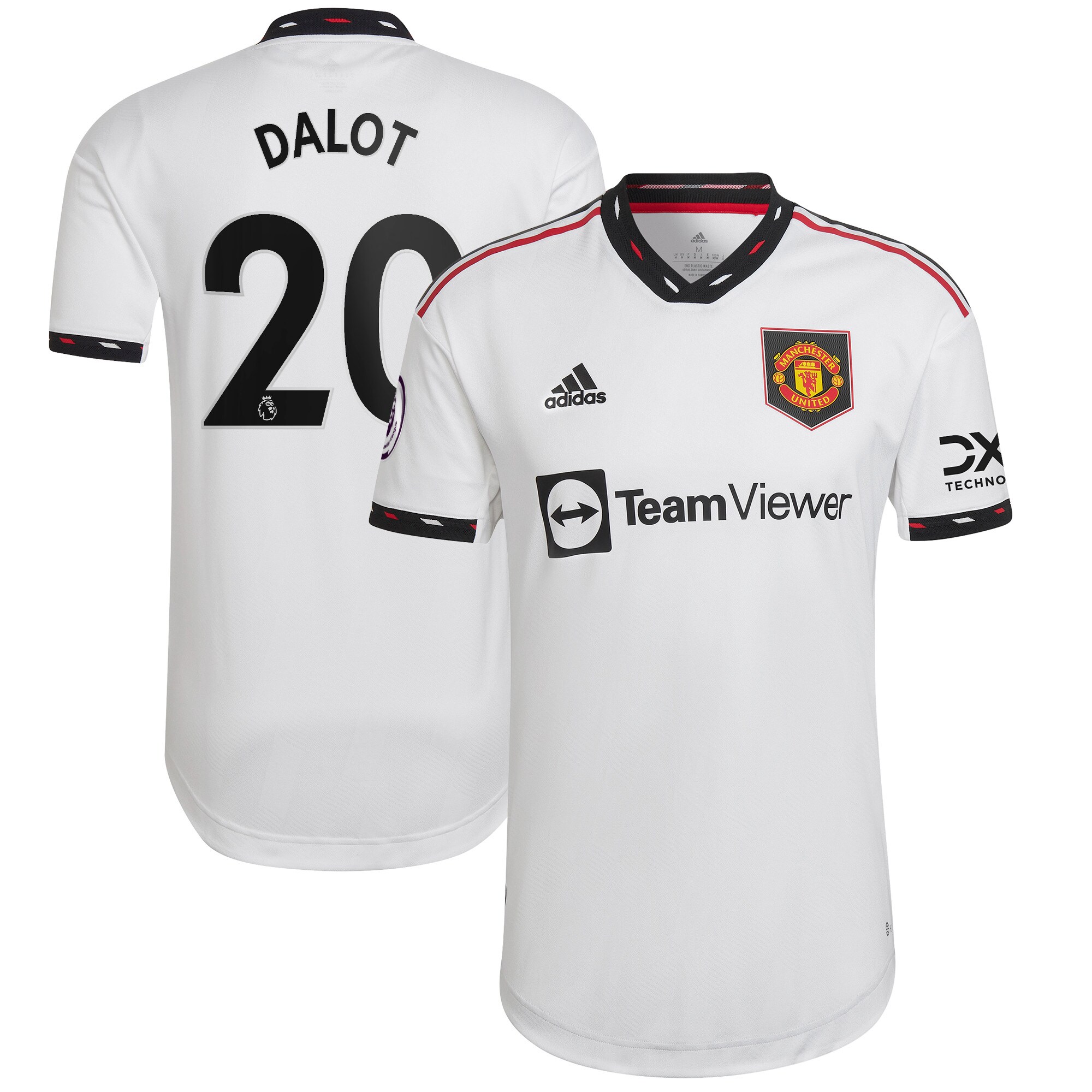 Diogo Dalot Manchester United adidas 2022/23 Away Authentic Player Jersey - White