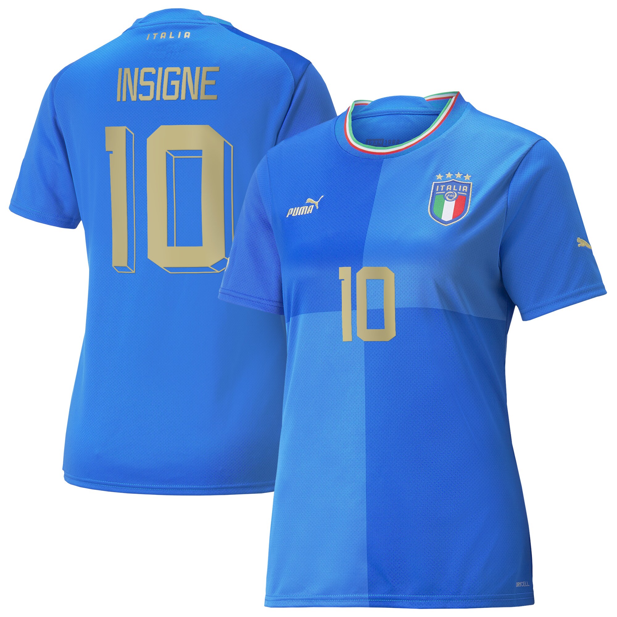 Lorenzo Insigne Italy National Team Puma Women's 2022/23 Home Replica Player Jersey - Blue