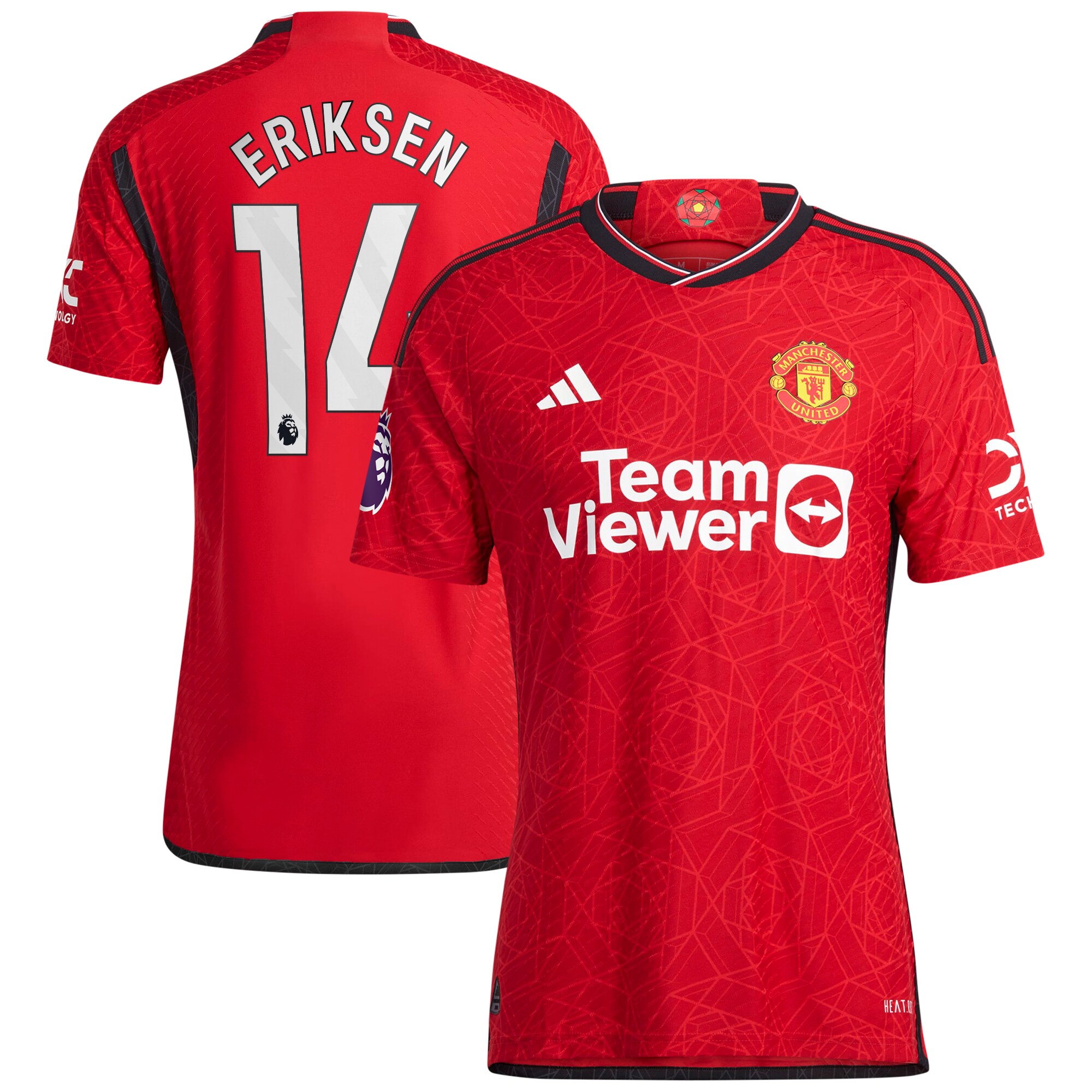 Christian Eriksen Manchester United adidas 2023/24 Home Authentic Player Jersey - Red