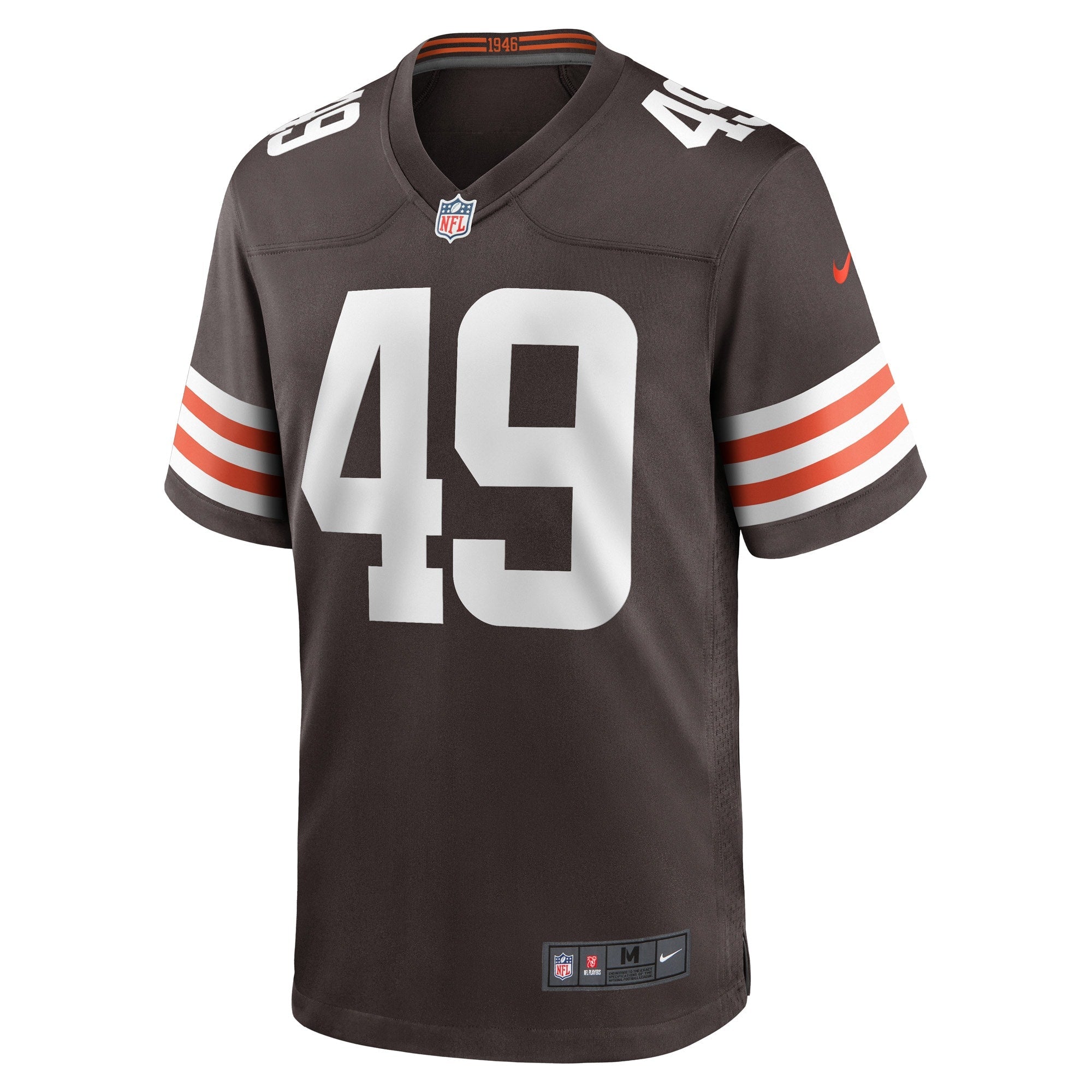Men's Nike Shaun Jolly Brown Cleveland Browns Game Player Jersey