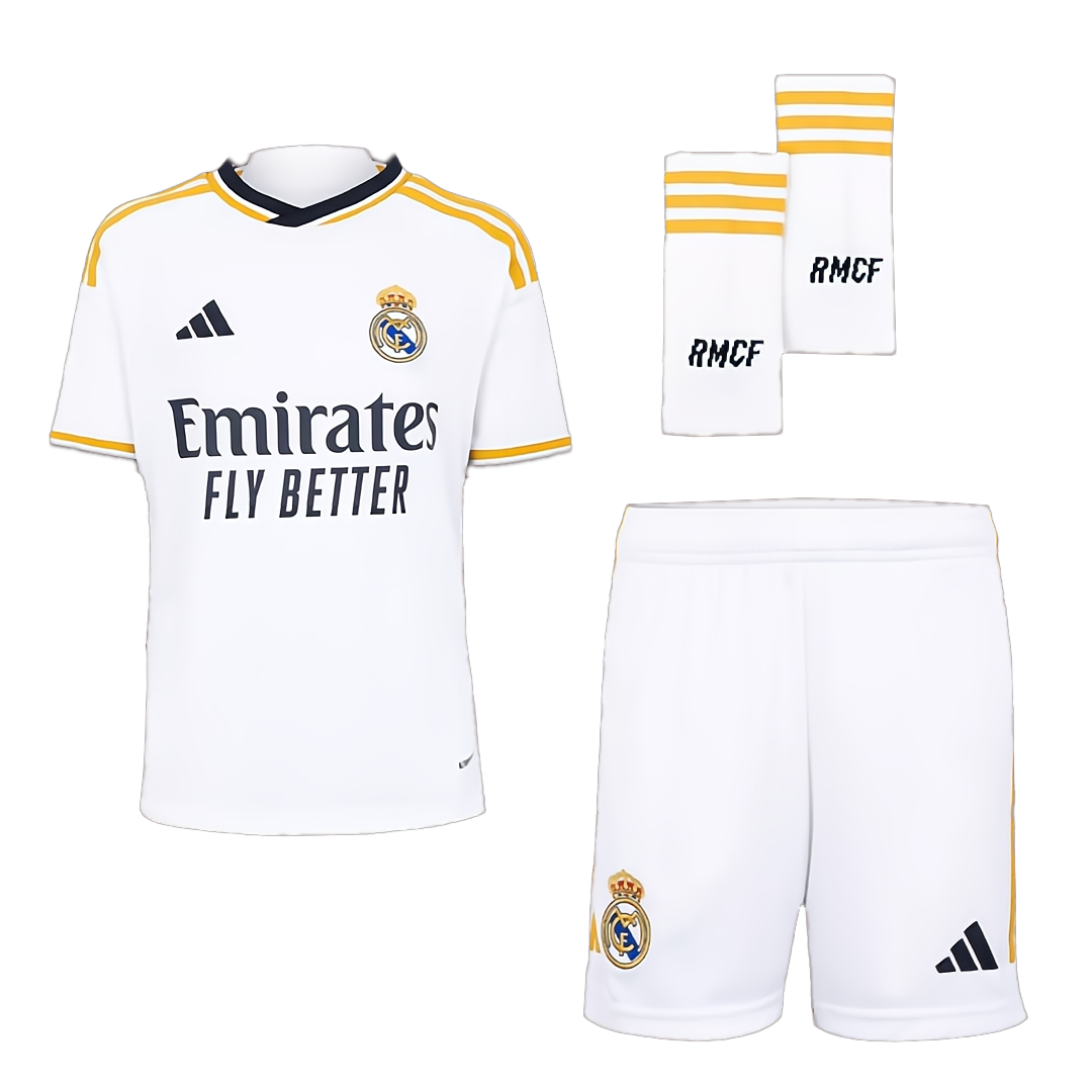23/24 Youth Real Madrid Home Jersey Kids Kit