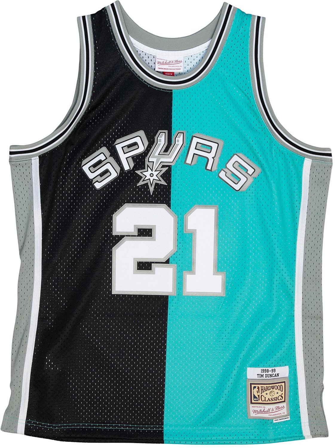Mitchell & Ness Men's San Antonio Spurs Duncan NBA Split Swingman 1998 Jersey