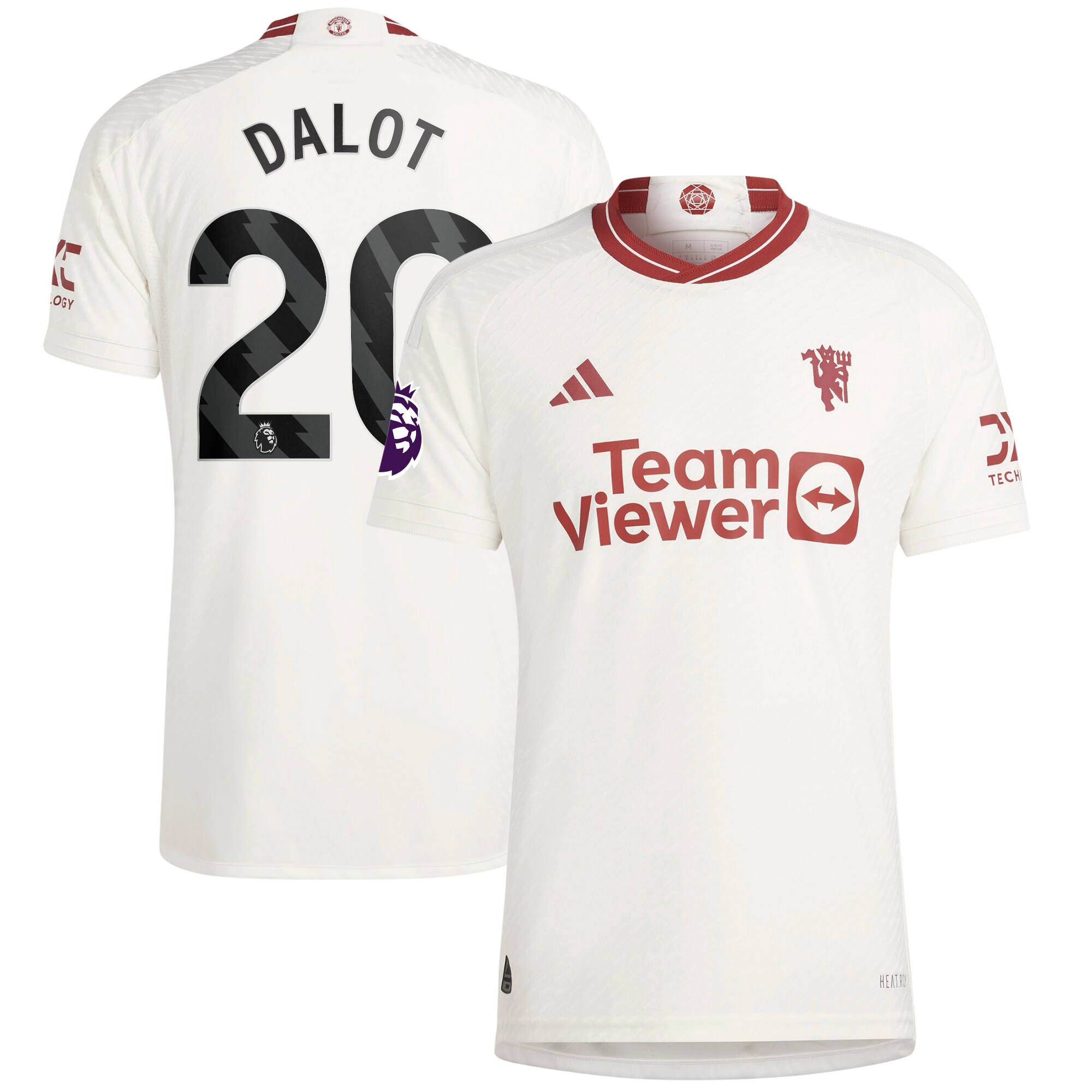 Diogo Dalot Manchester United adidas 2023/24 Third Authentic Player Jersey - White