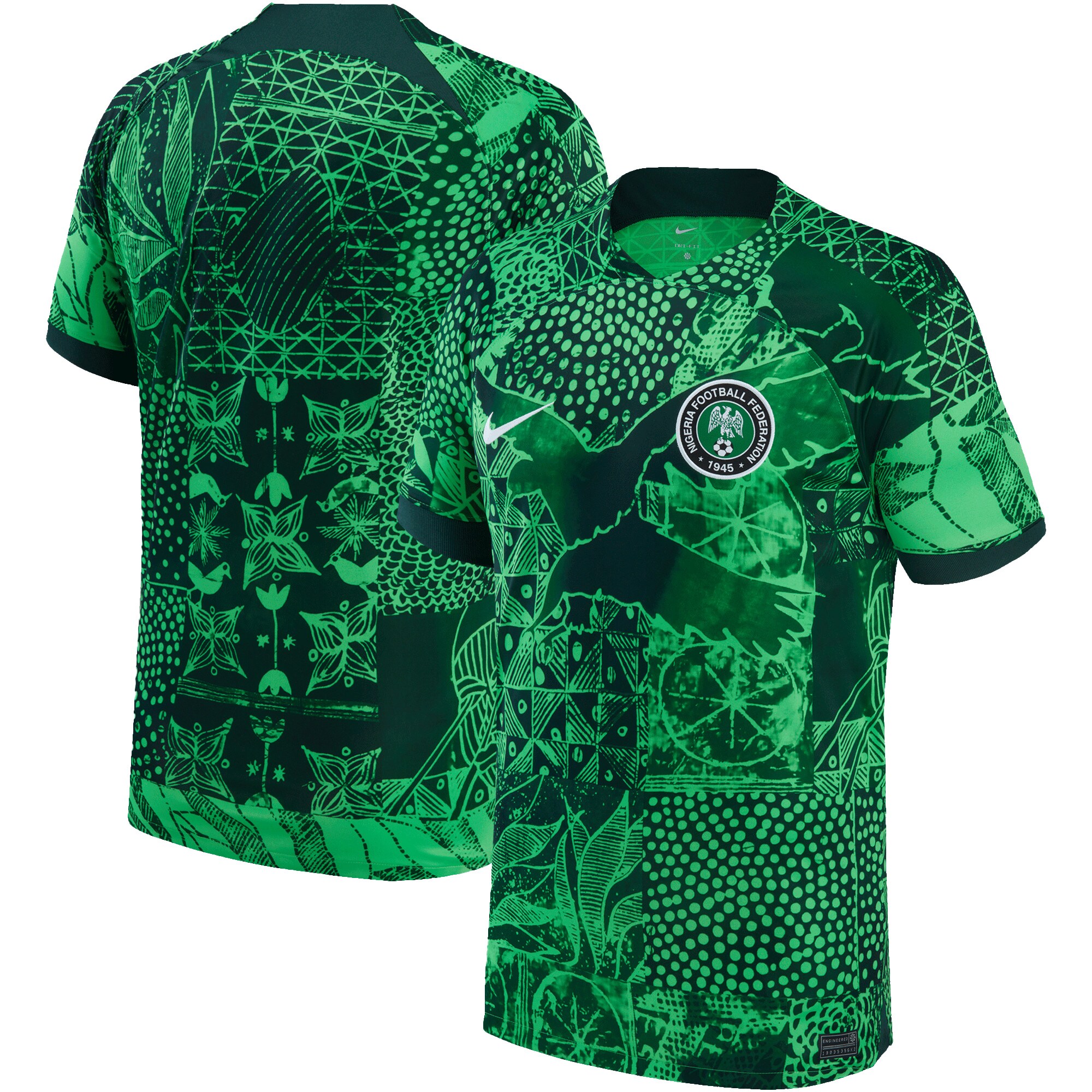 Nigeria National Team Nike Youth 2022/23 Home Breathe Stadium Replica Blank Jersey - Green