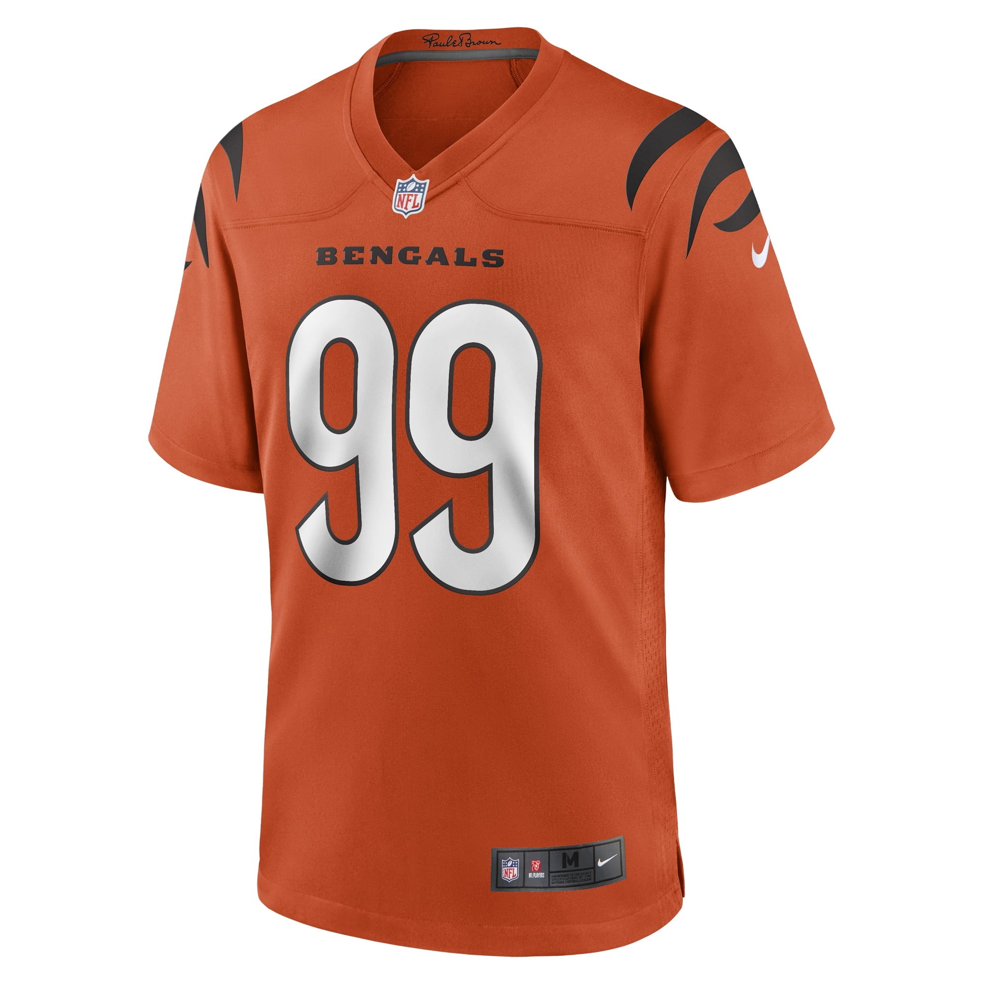 Men's Nike Myles Murphy Orange Cincinnati Bengals Team Game Jersey