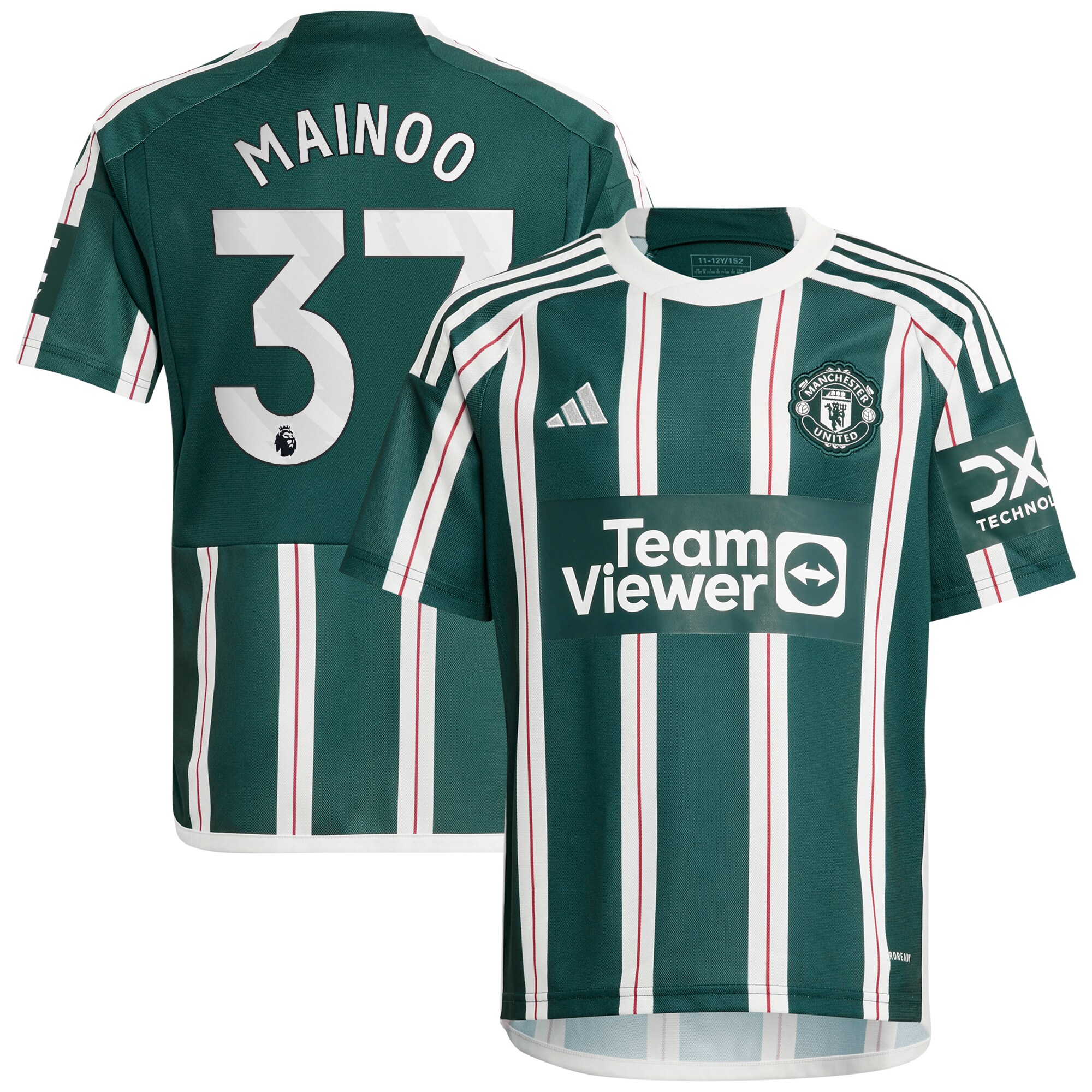 Kobbie Mainoo Manchester United adidas Youth 2023/24 Away Replica Player Jersey - Green