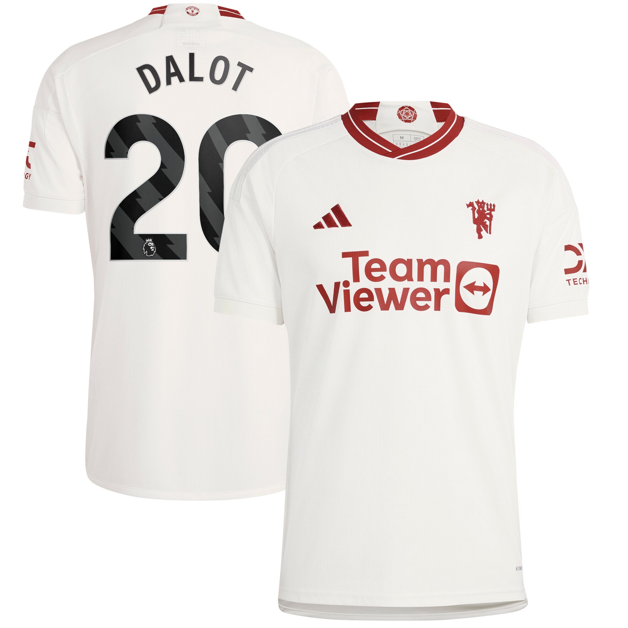 Diogo Dalot Manchester United adidas 2023/24 Third Replica Player Jersey - White