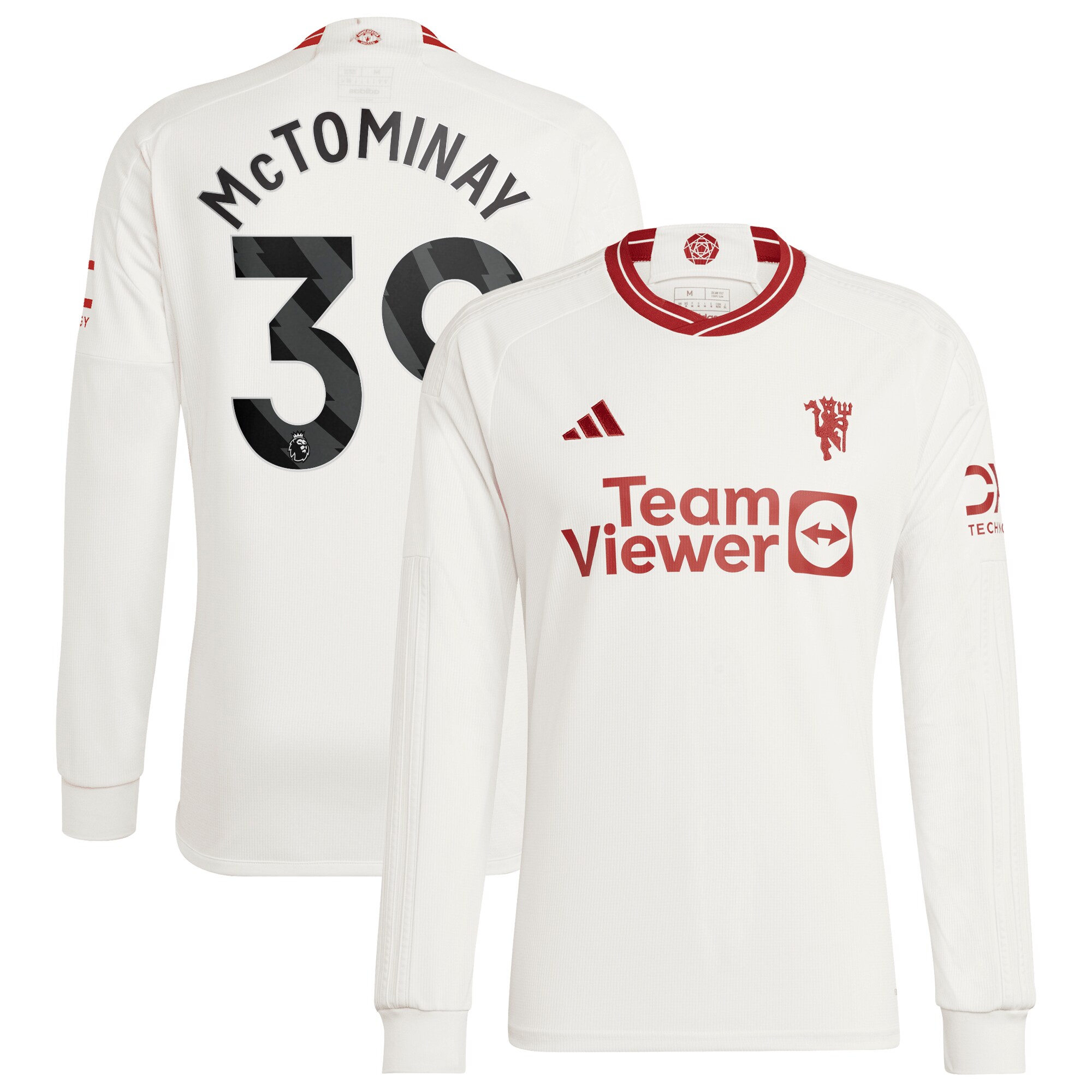 Scott McTominay Manchester United adidas 2023/24 Third Replica Long Sleeve Player Jersey - White