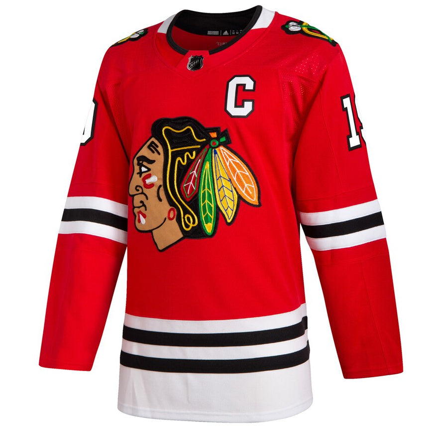 Men's Chicago Blackhawks Jonathan Toews adidas Red Home Authentic Player Jersey (updated collar)