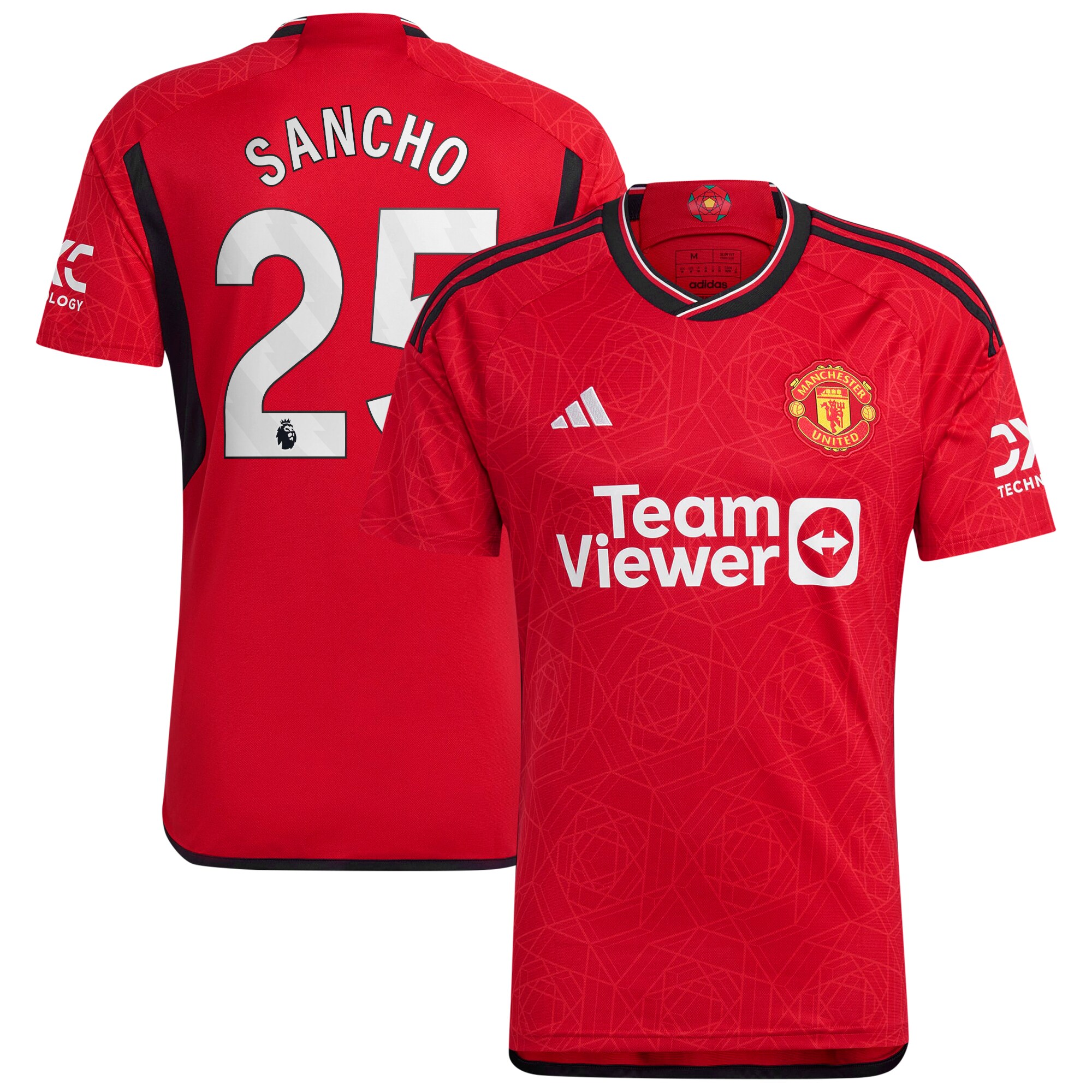 Jadon Sancho Manchester United adidas 2023/24 Home Replica Player Jersey - Red