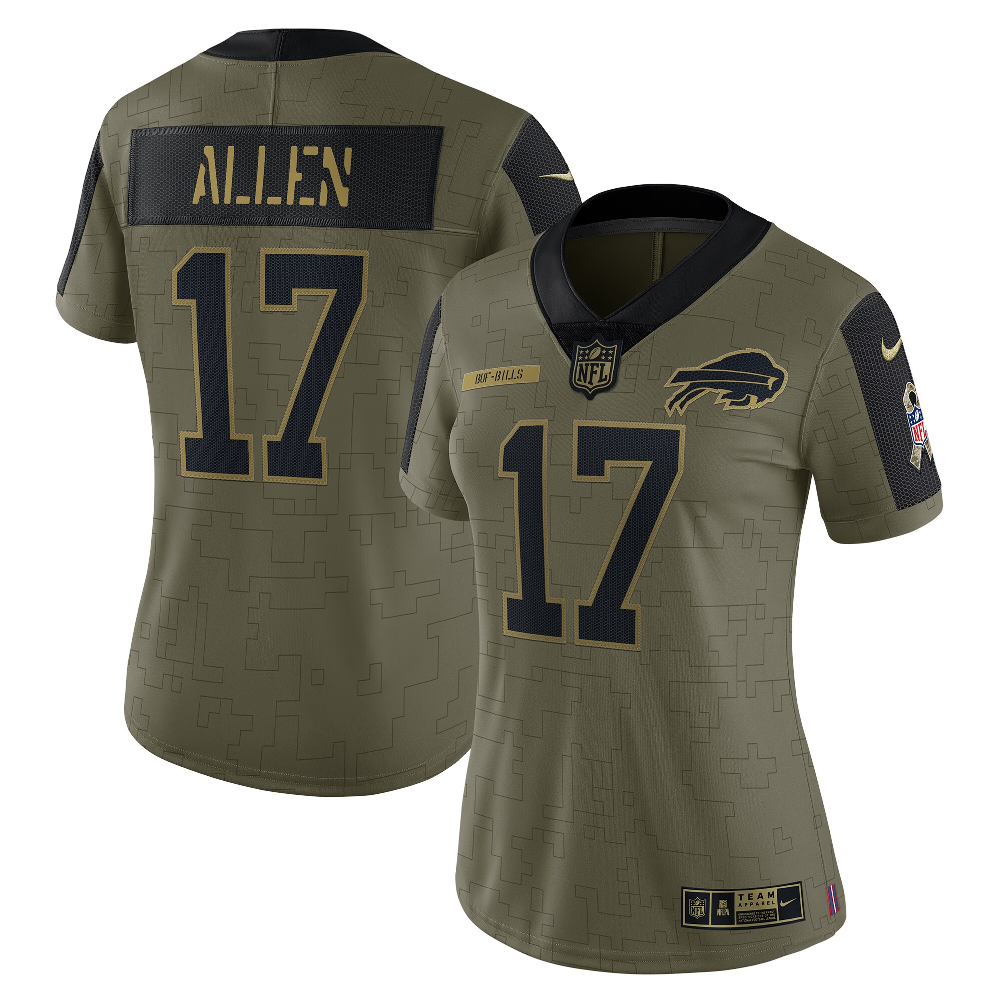 Josh Allen Buffalo Bills Nike Women's 2021 Salute To Service Limited Player Jersey - Olive