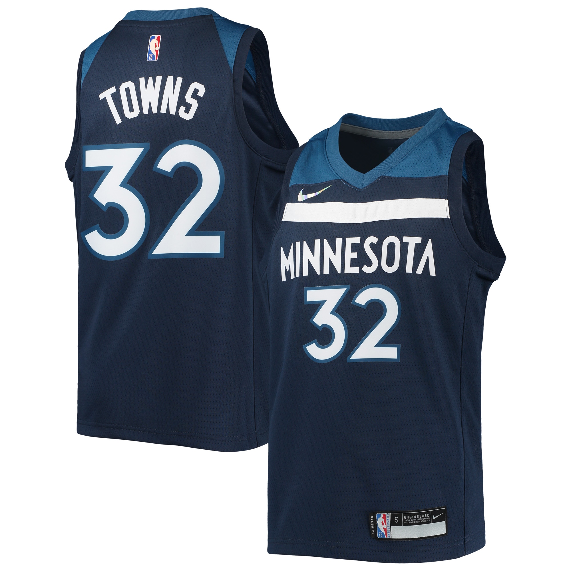 Karl-Anthony Towns Minnesota Timberwolves Nike Youth 2021/22 Diamond Swingman Jersey - Icon Edition - Navy
