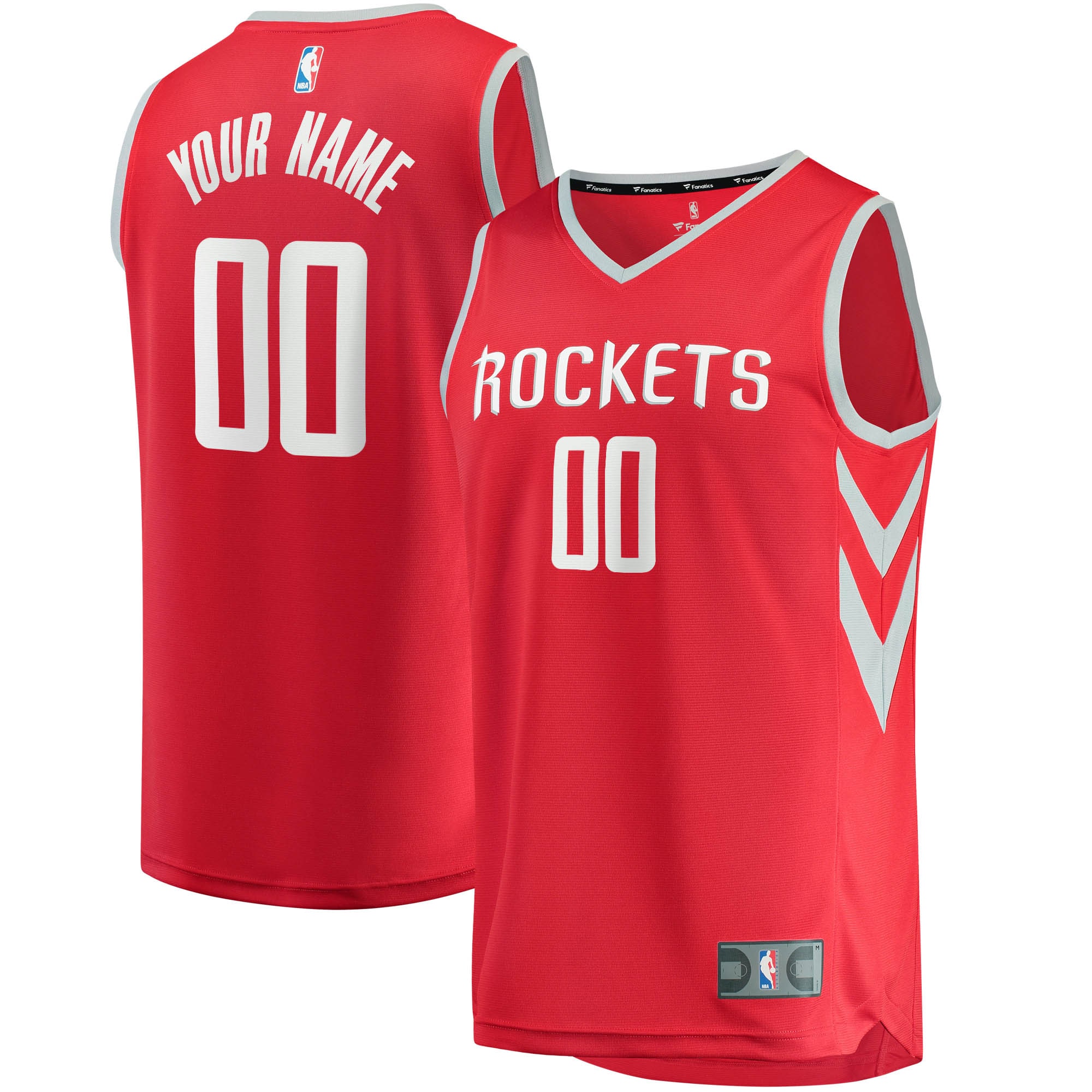 Houston Rockets Fanatics Branded Fast Break Custom Replica Jersey Red - Icon Edition