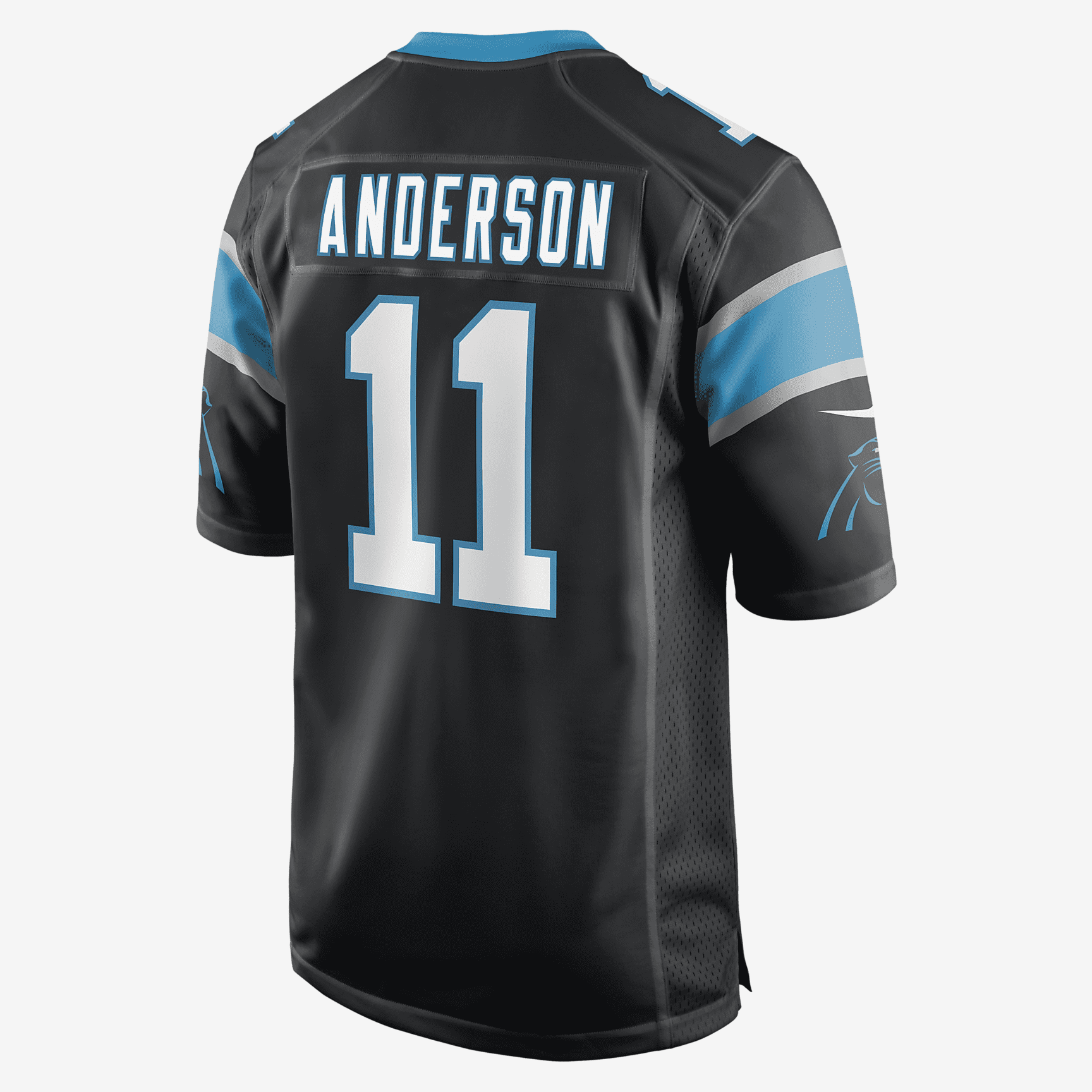 NFL Carolina Panthers (Robby Anderson) Men's Game Football Jersey - Black