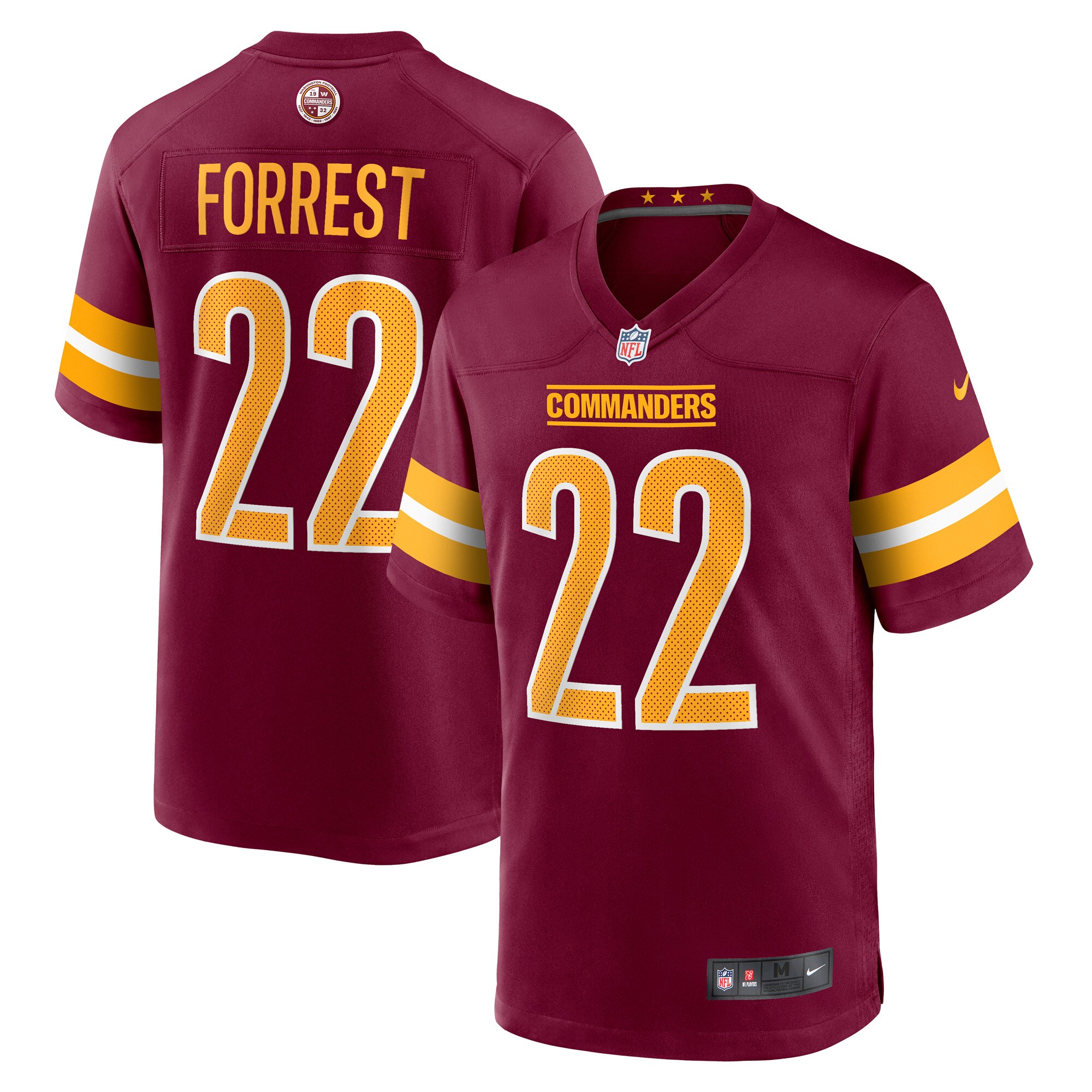 Darrick Forrest Washington Commanders Nike Game Player Jersey - Burgundy