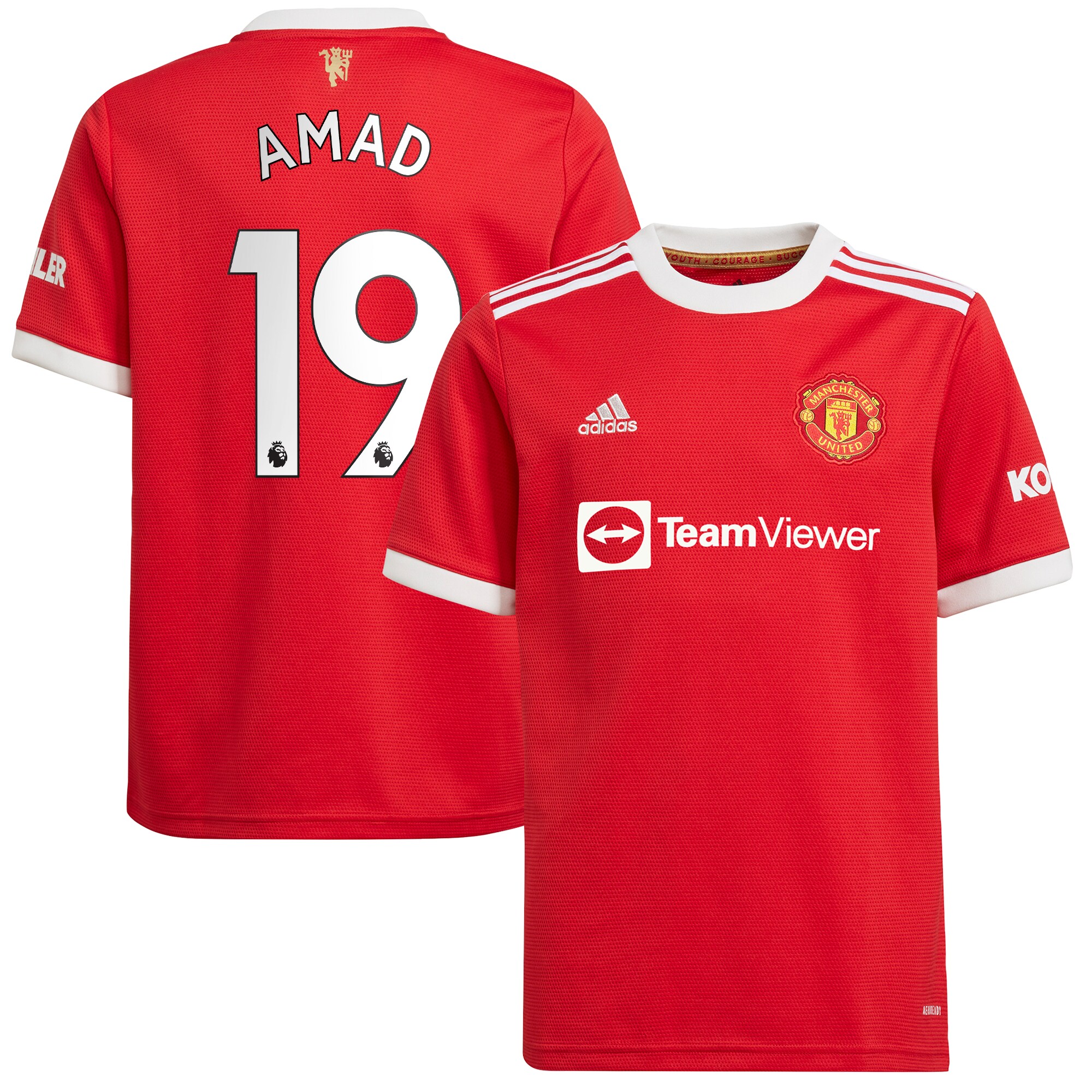 Amad Diallo Manchester United adidas Youth 2021/22 Home Replica Player Jersey - Red