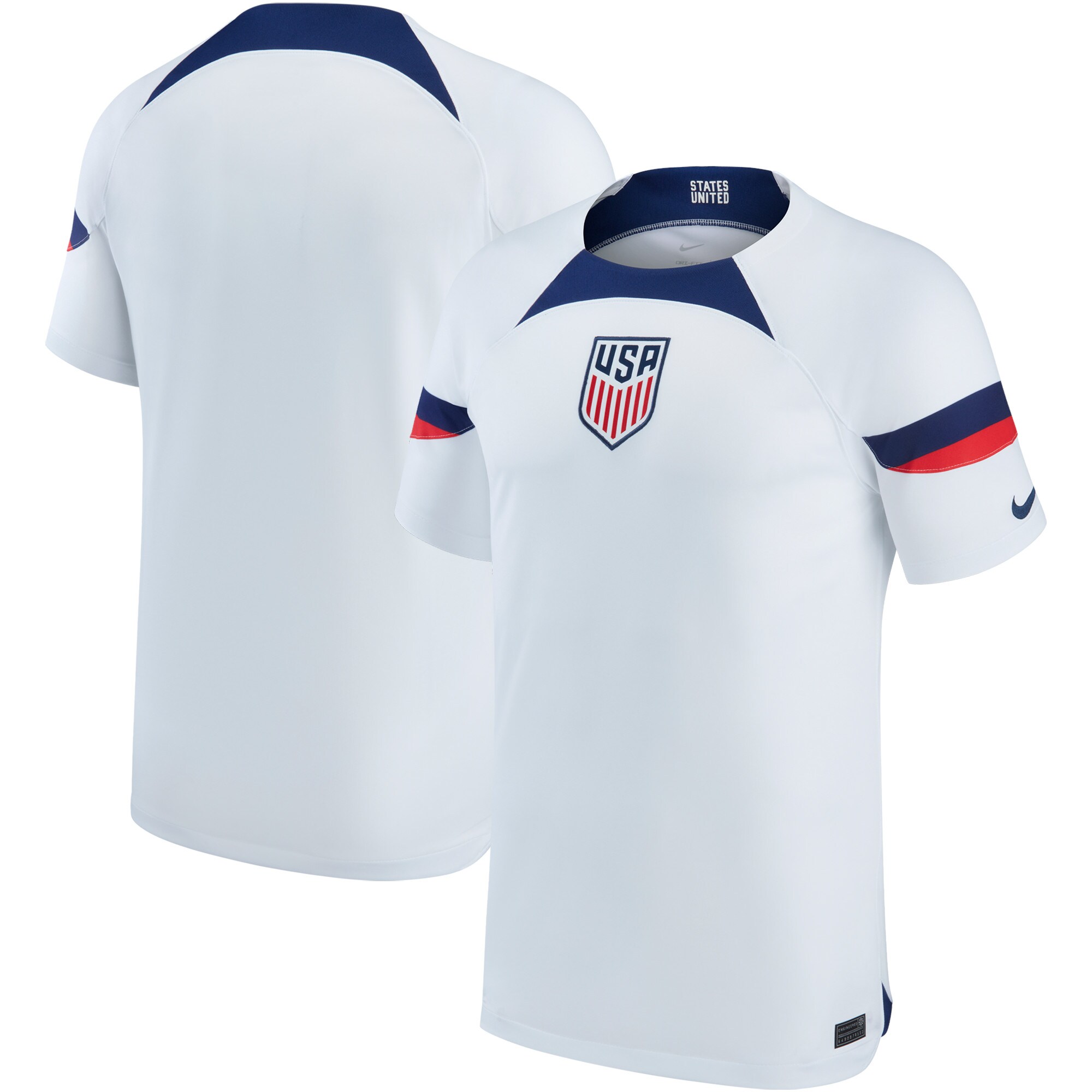 USMNT Nike 2022/23 Home Breathe Stadium Replica Blank Jersey - White