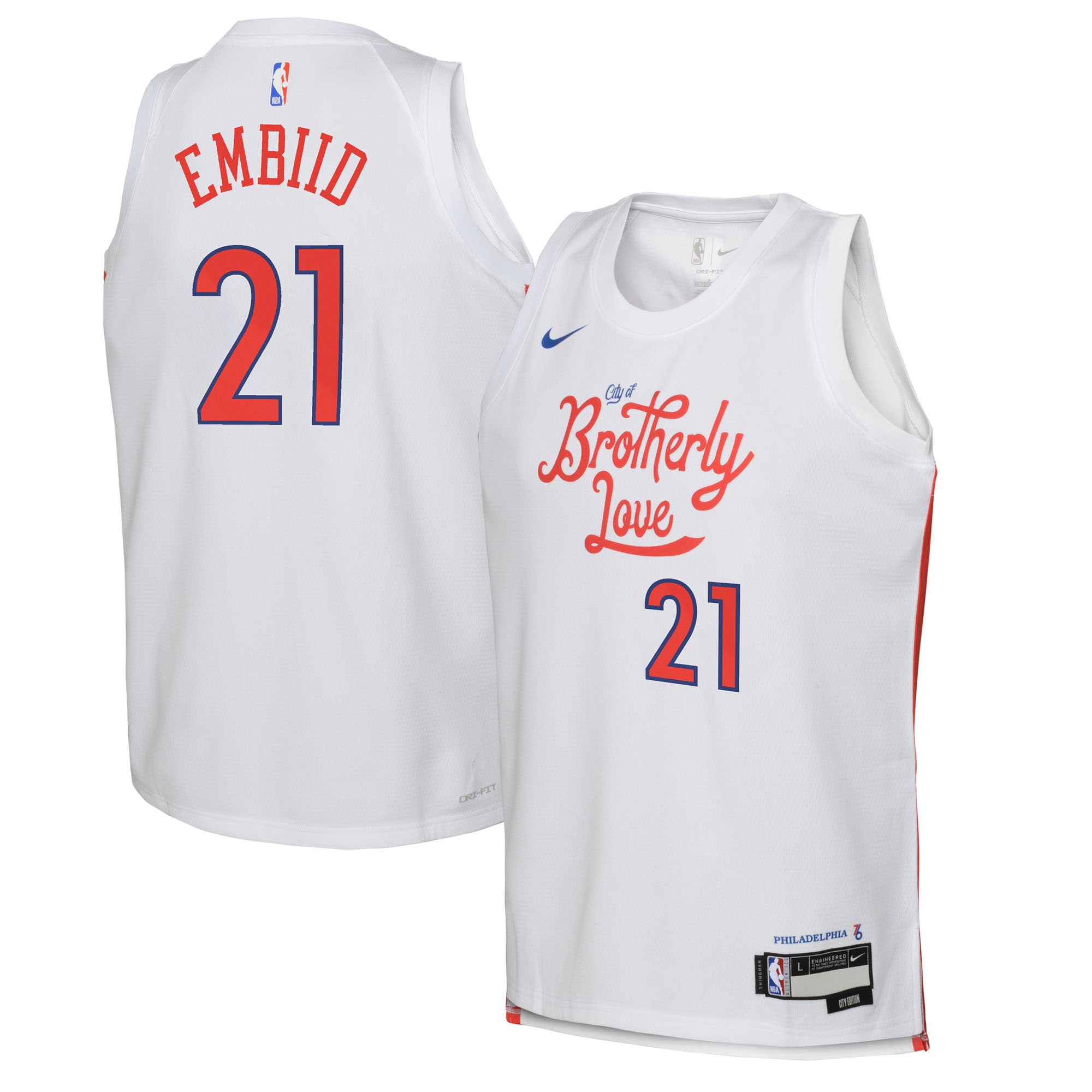 Joel Embiid Philadelphia 76ers Nike Youth 2022/23 Swingman Jersey - City Edition - White