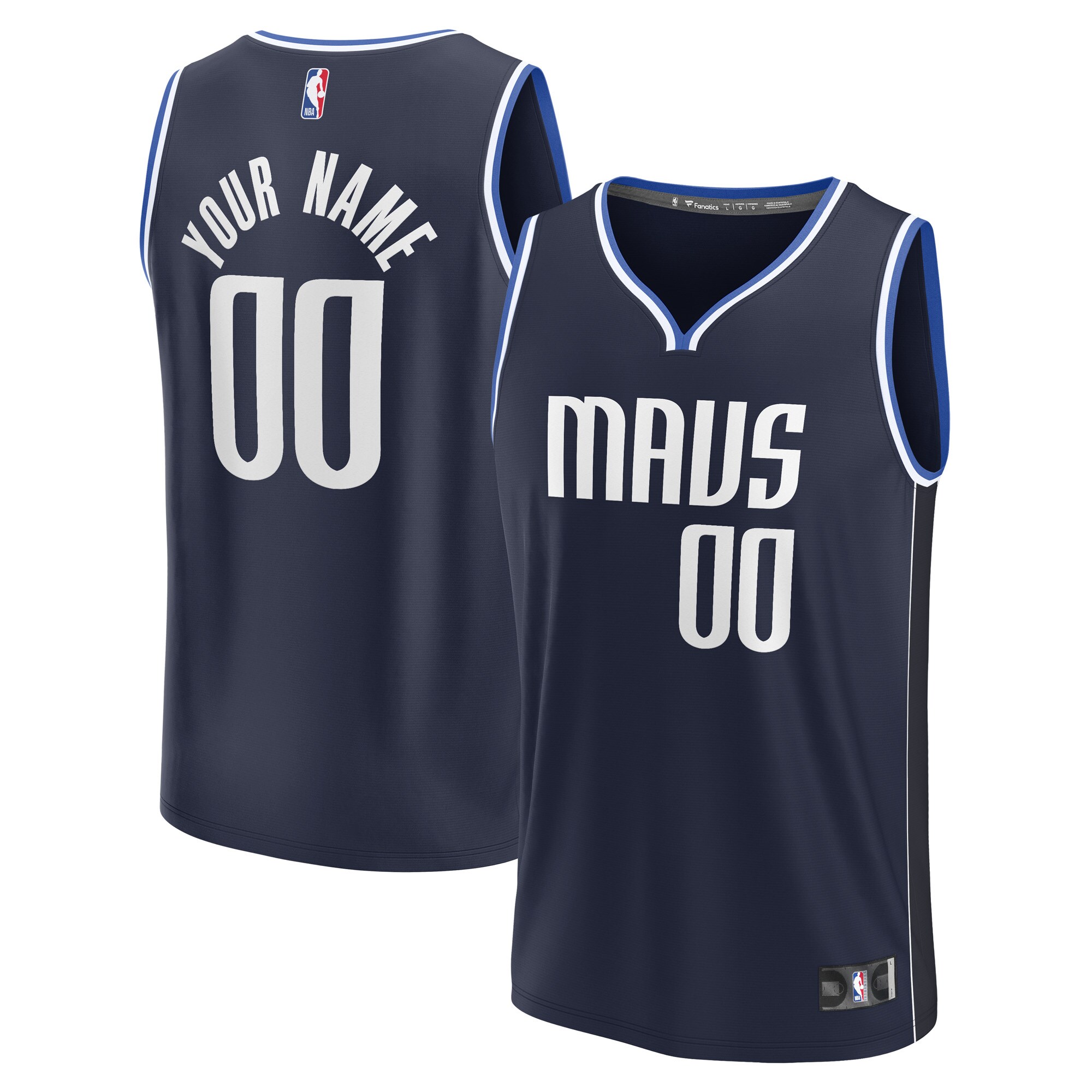 Dallas Mavericks Fanatics Branded 2022/23 Fast Break Custom Replica Jersey - Navy - Statement Edition