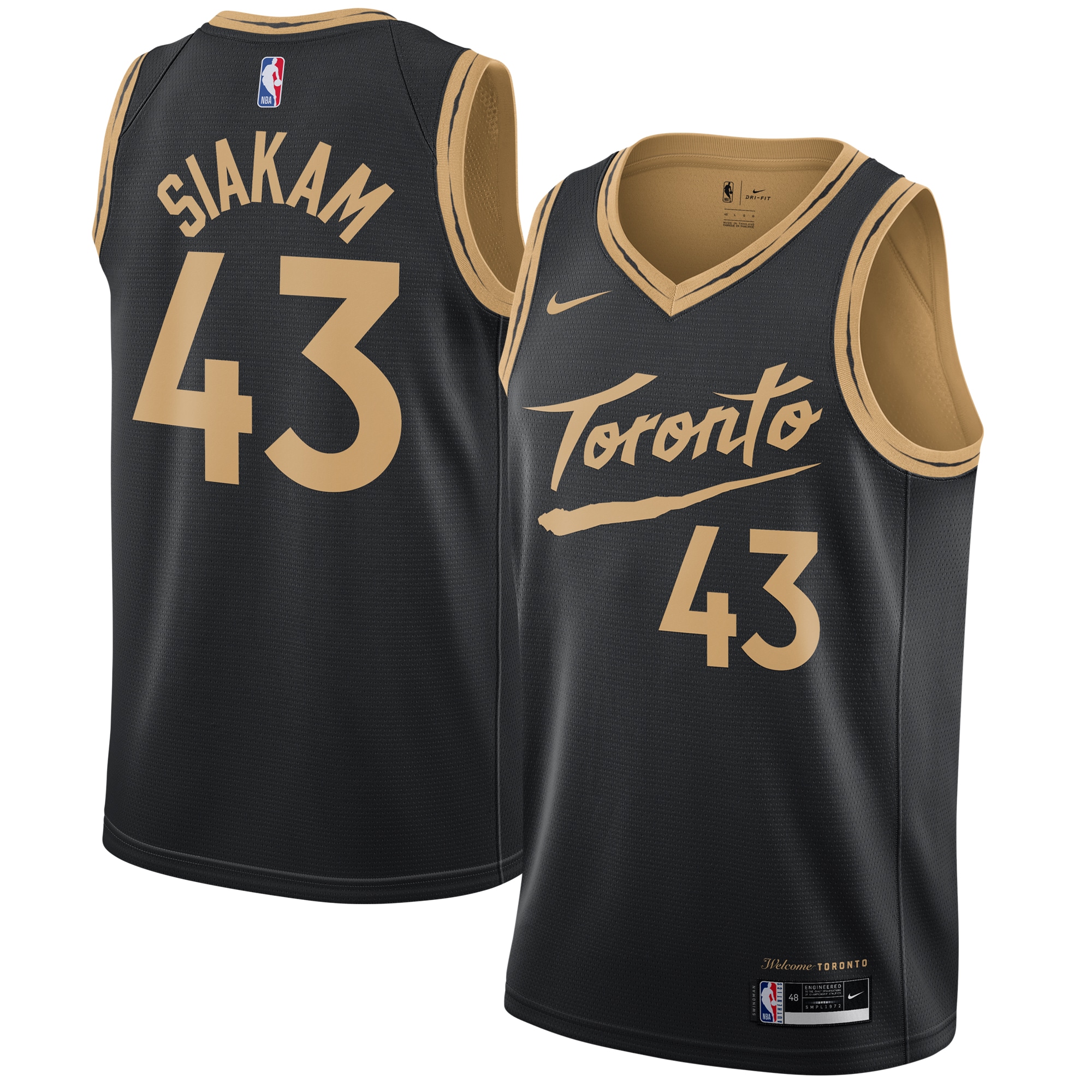 Pascal Siakam Toronto Raptors Nike 2020/21 Swingman Jersey Black - City Edition