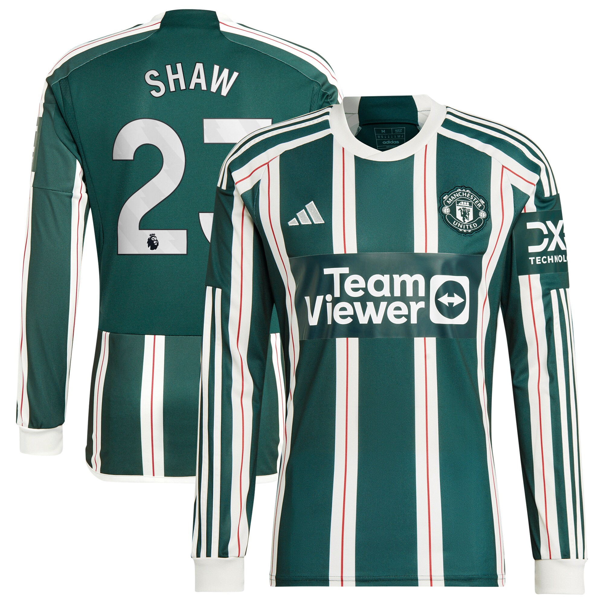 Luke Shaw Manchester United adidas 2023/24 Away Long Sleeve Replica Player Jersey - Green