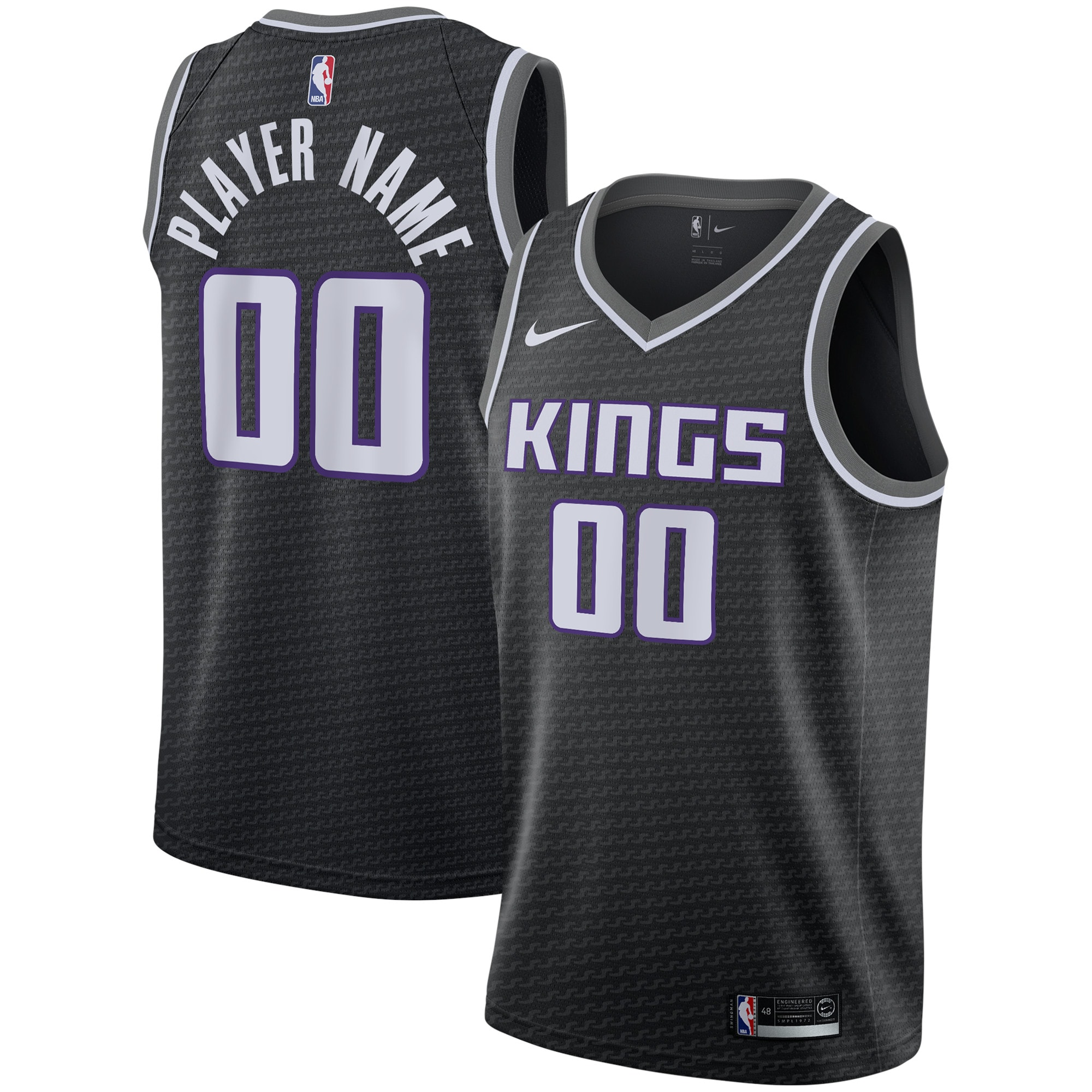 Sacramento Kings Nike Swingman Custom Jersey Black - Statement Edition