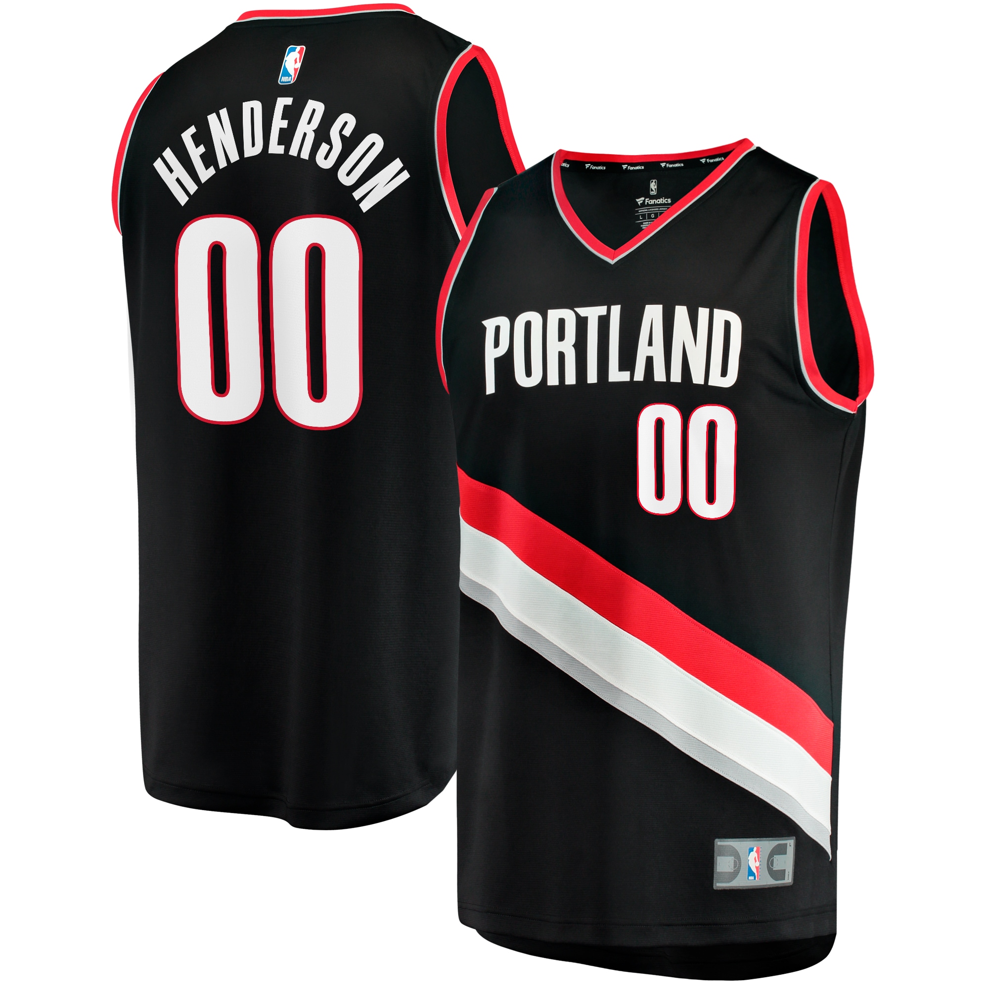 Scoot Henderson Portland Trail Blazers Fanatics Branded 2023 NBA Draft First Round Pick Fast Break Replica Jersey - Icon Edition - Black