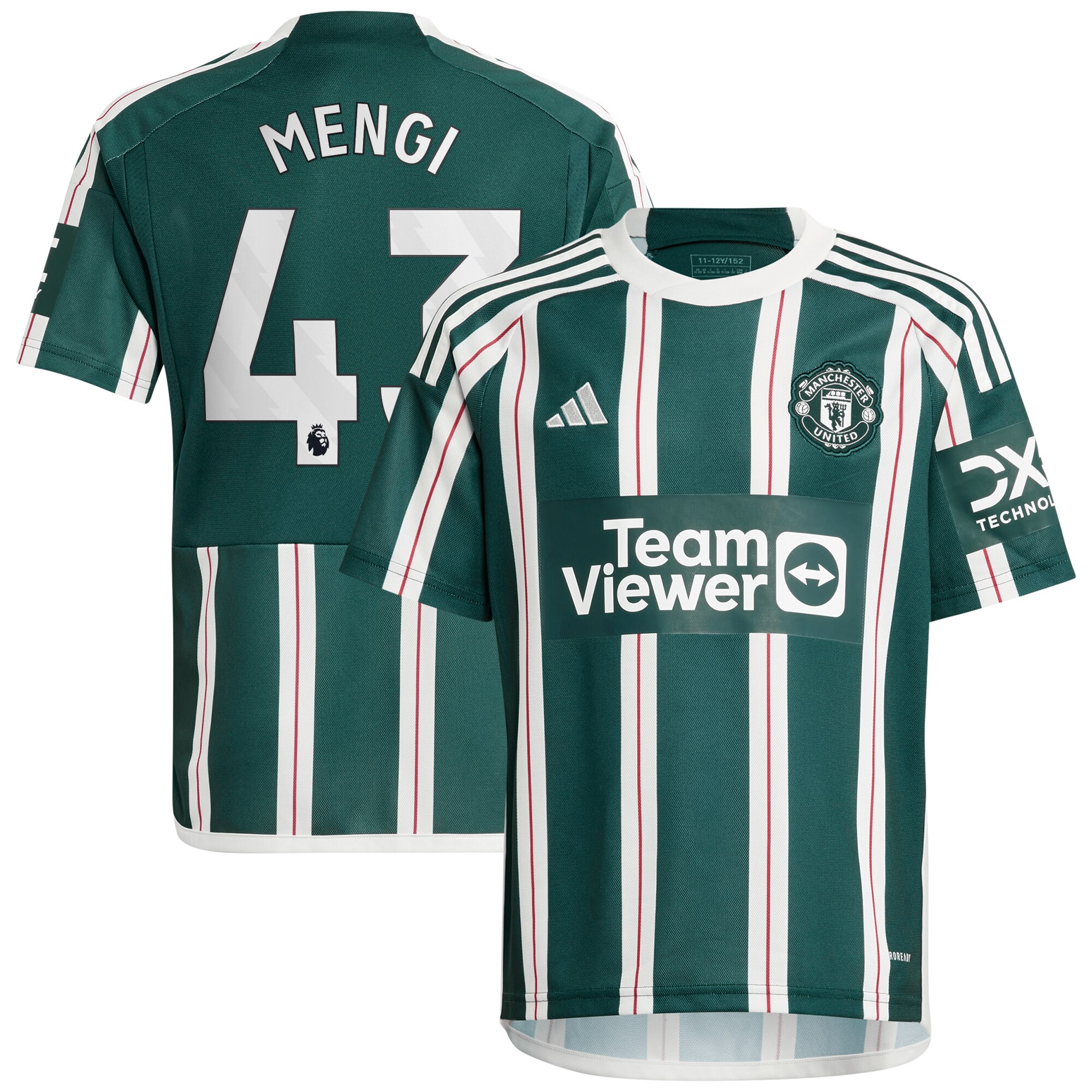 Teden Mengi Manchester United adidas Youth 2023/24 Away Replica Player Jersey - Green