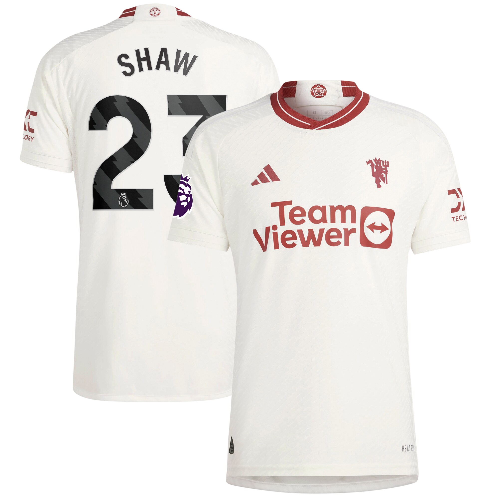 Luke Shaw Manchester United adidas 2023/24 Third Authentic Player Jersey - White