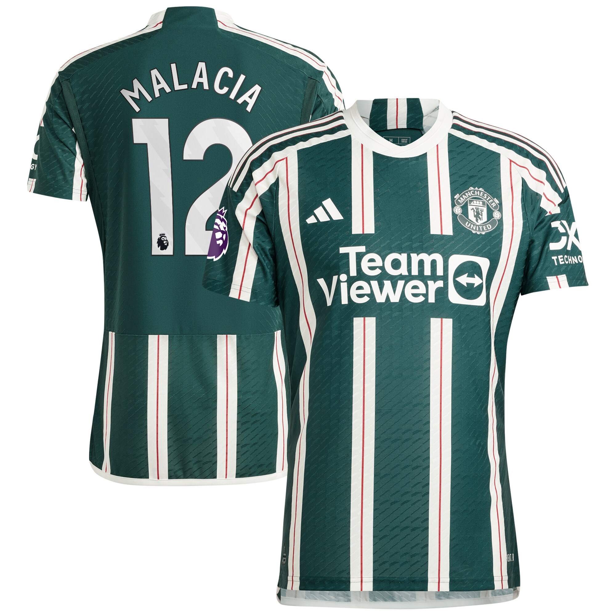 Tyrell Malacia Manchester United adidas 2023/24 Away Authentic Player Jersey - Green