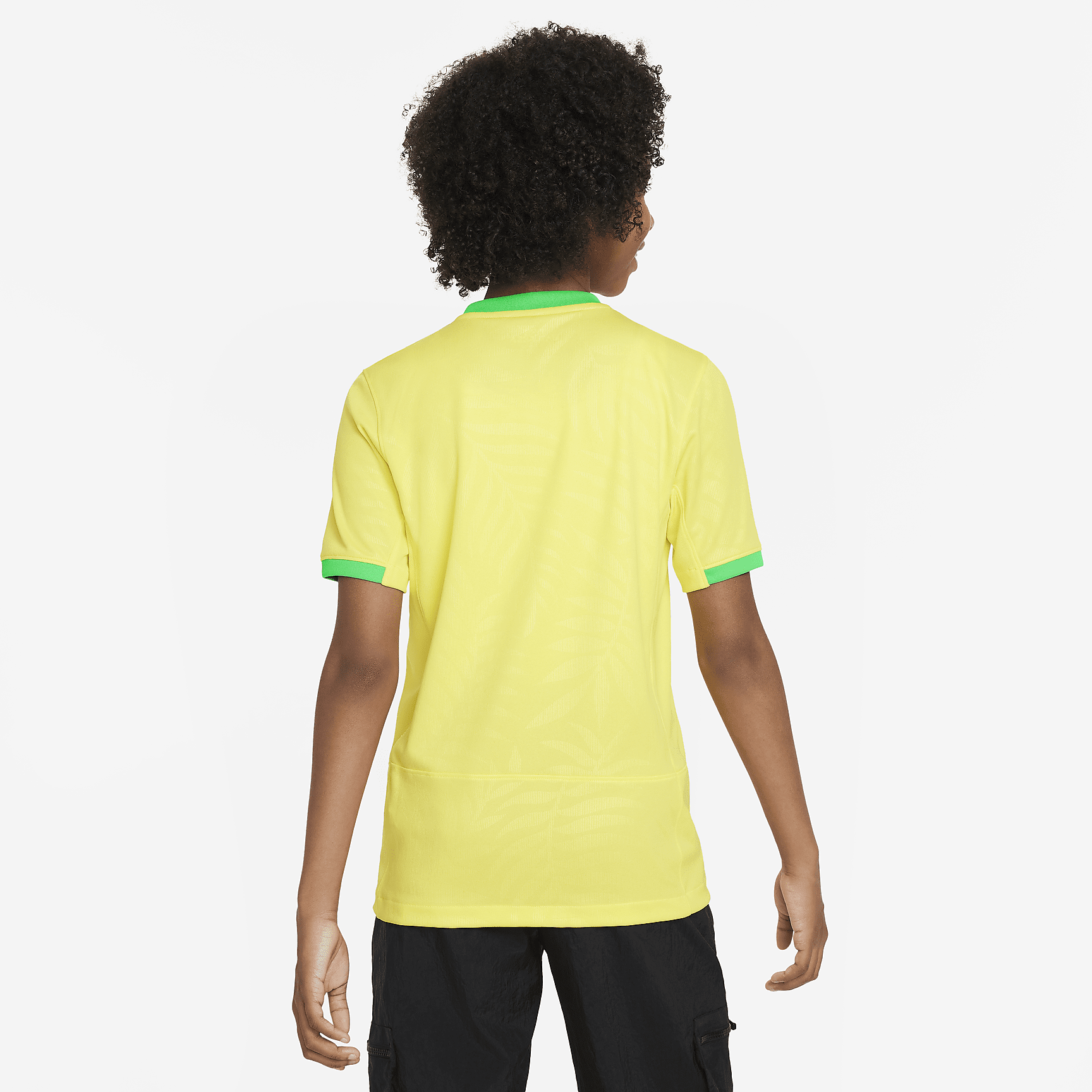 Brazil 2023 Stadium Home Big Kids' Nike Dri-FIT Soccer Jersey - Dynamic Yellow/Green Spark/Green Spark