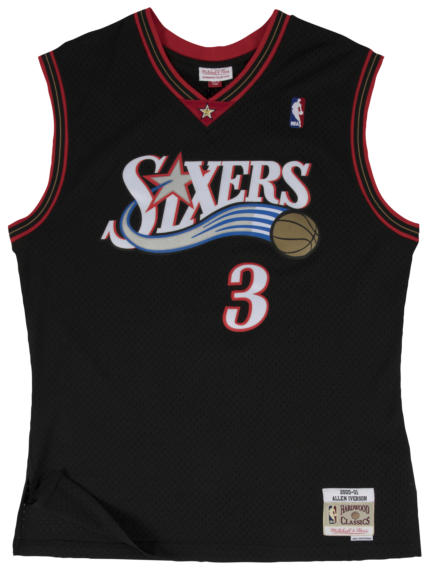 Men's Iverson Allen Mitchell & Ness 76ers Swingman Jersey - Black