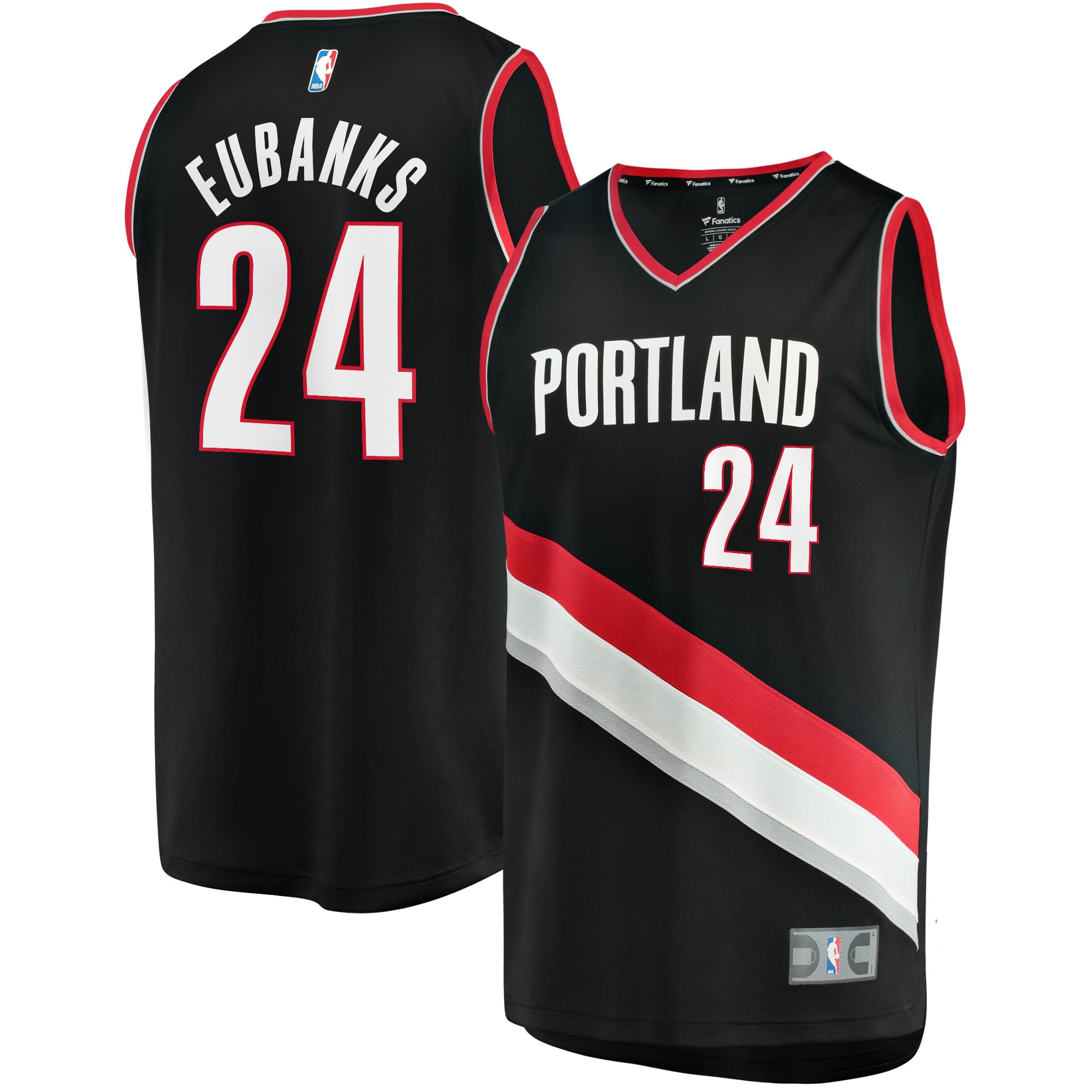 Drew Eubanks Portland Trail Blazers Fanatics Branded 2022/23 Fast Break Replica Player Jersey - Icon - Black