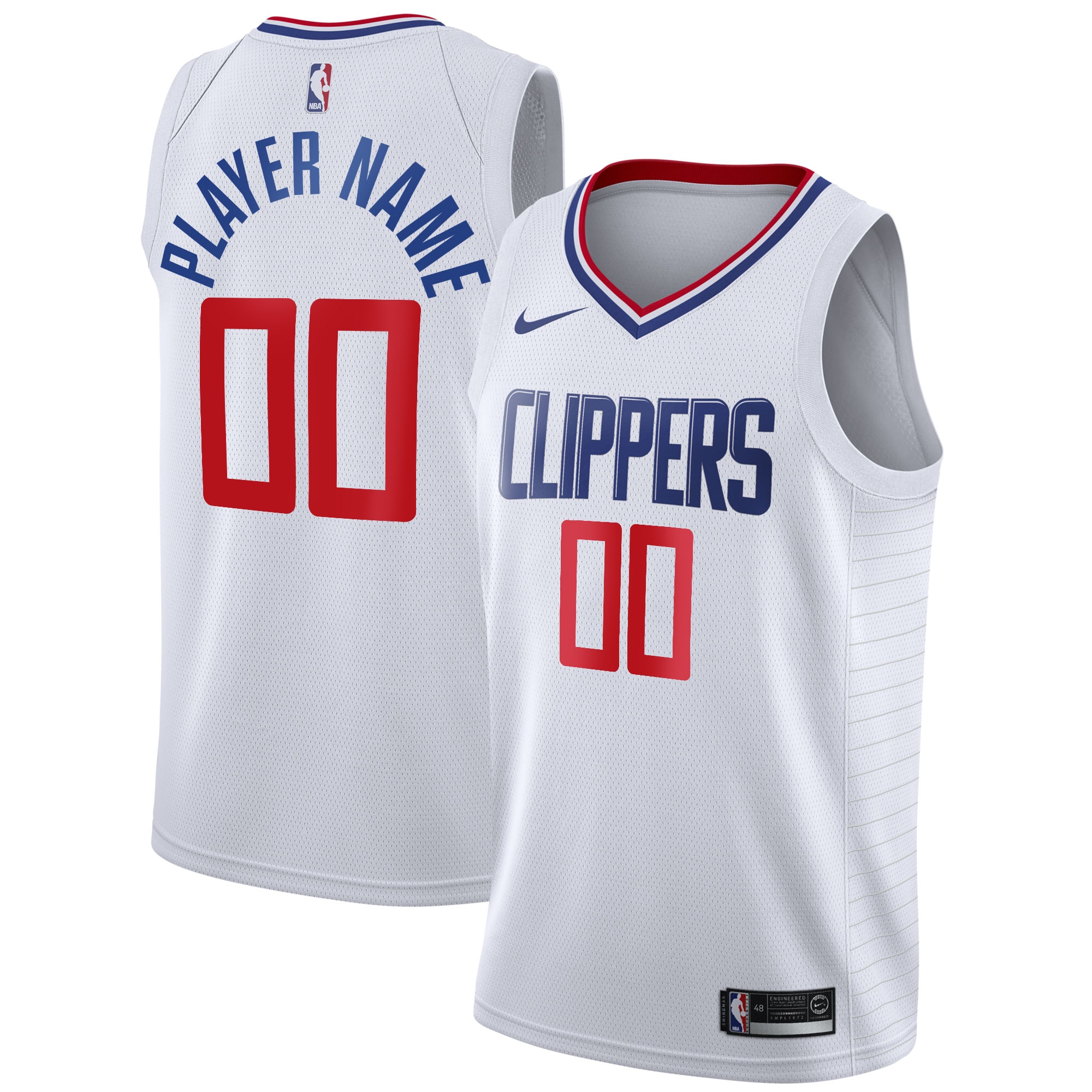 LA Clippers Nike 2020/21 Swingman Custom Jersey - Association Edition - White