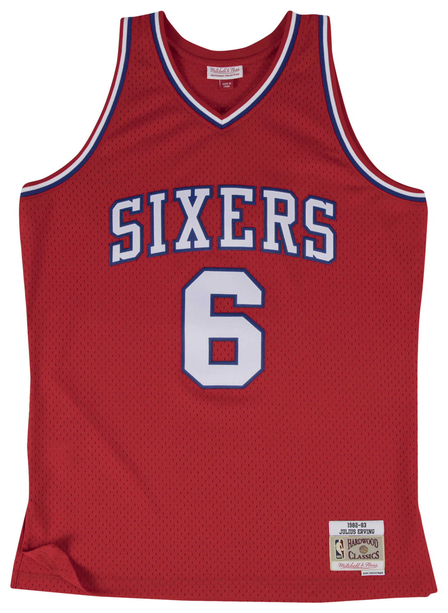 Men's Erving Julius Mitchell & Ness 76ers Swingman Jersey - Red