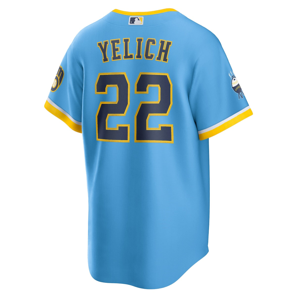 Men's Christian Yelich Nike Brewers 2022 City Connect Replica Jersey - Light Blue