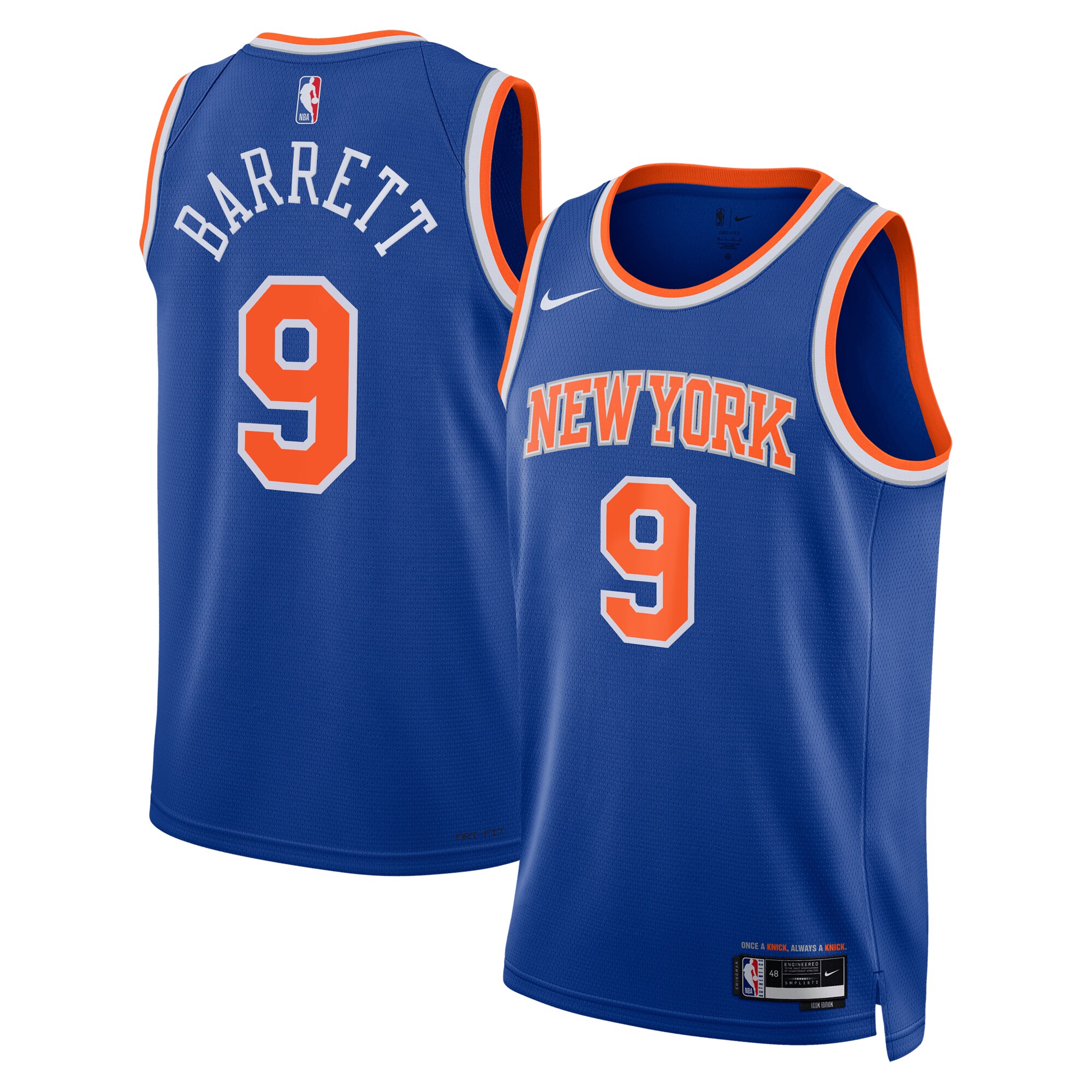 RJ Barrett New York Knicks Nike Unisex Swingman Jersey - Association Edition - Blue
