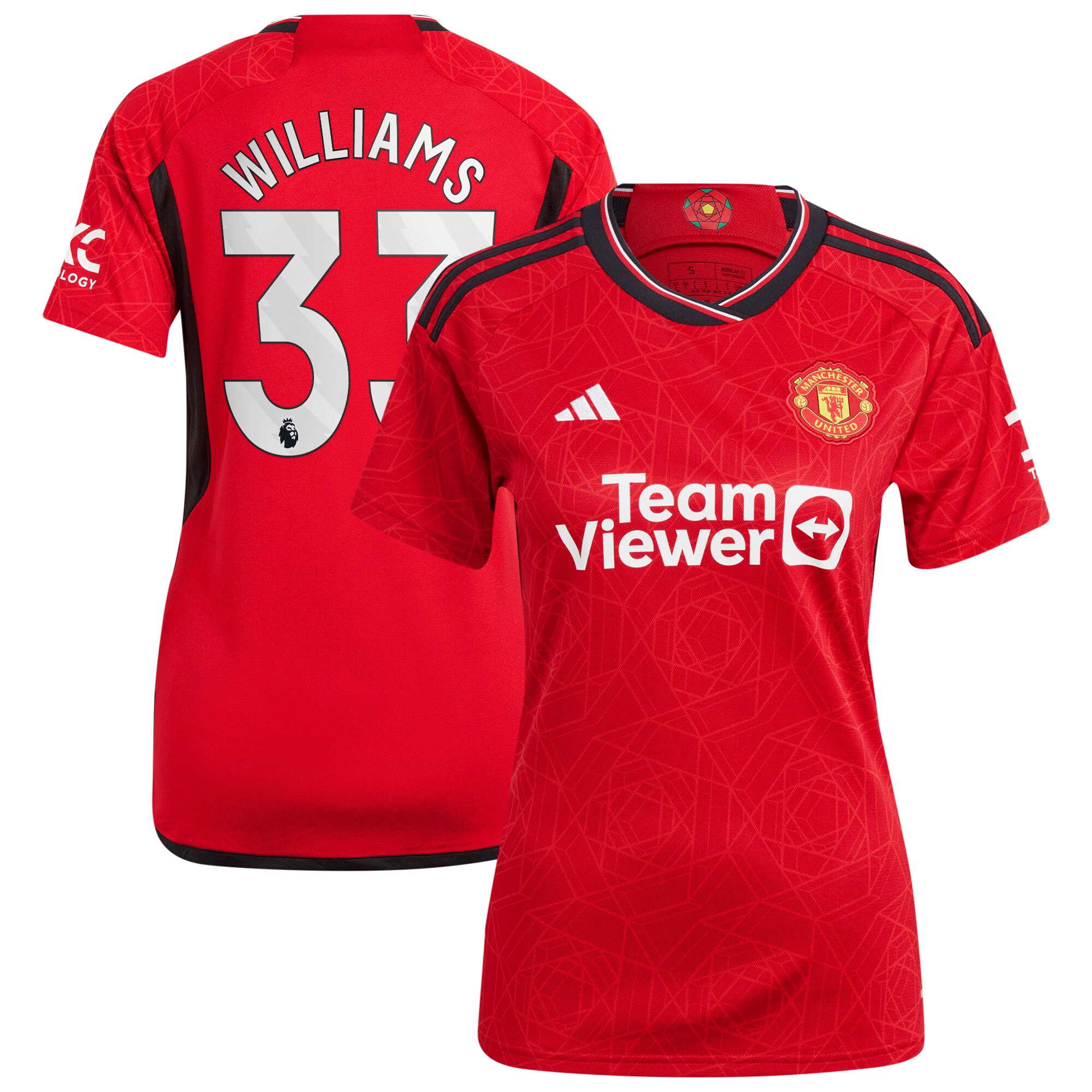 Brandon Williams Manchester United adidas Women's 2023/24 Home Replica Player Jersey - Red