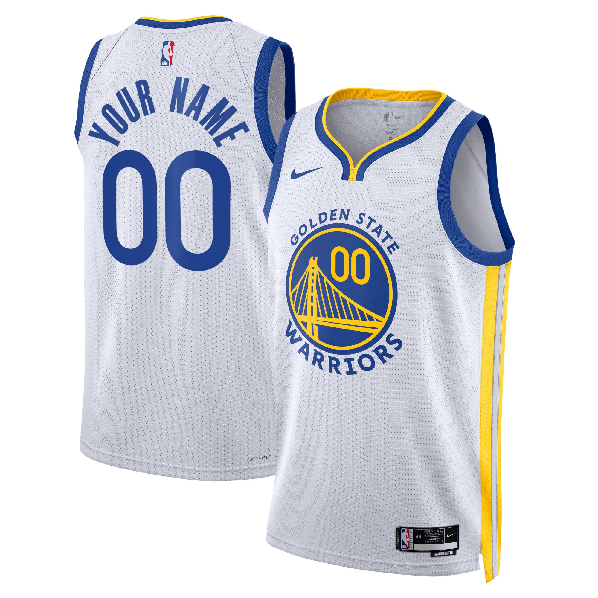 Golden State Warriors Nike Unisex Swingman Custom Jersey White - Icon Edition
