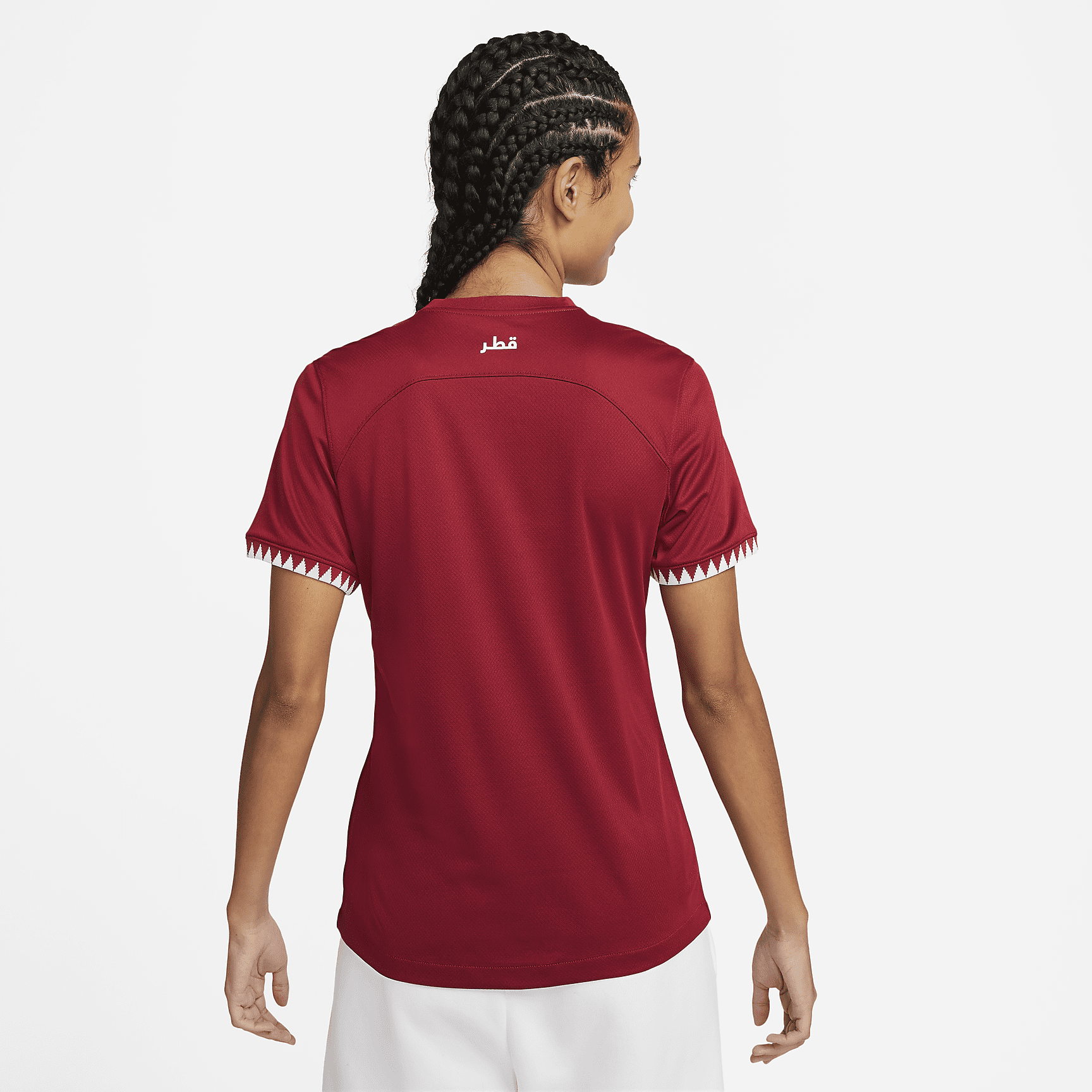 Qatar 2022/23 Stadium Home Women's Nike Dri-FIT Soccer Jersey - Desert Maroon/White