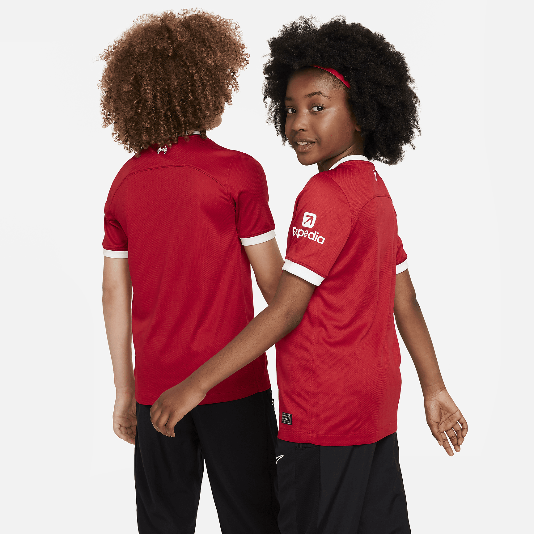 Liverpool FC 2023/24 Stadium Home Big Kids' Nike Dri-FIT Soccer Jersey - Gym Red/White