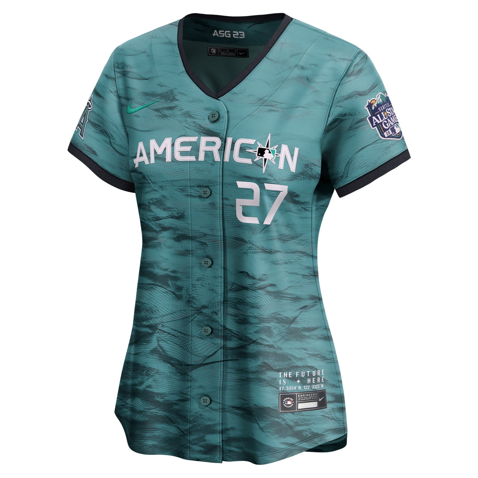 Women's Nike Mike Trout Teal American League 2023 MLB All-Star Game Limited Player Jersey